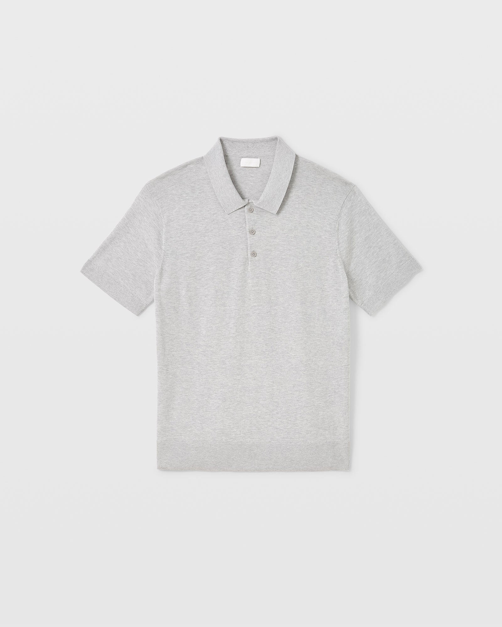 CLUB MONACO - Fine Gauge Silk Blend Polo - Heather Grey