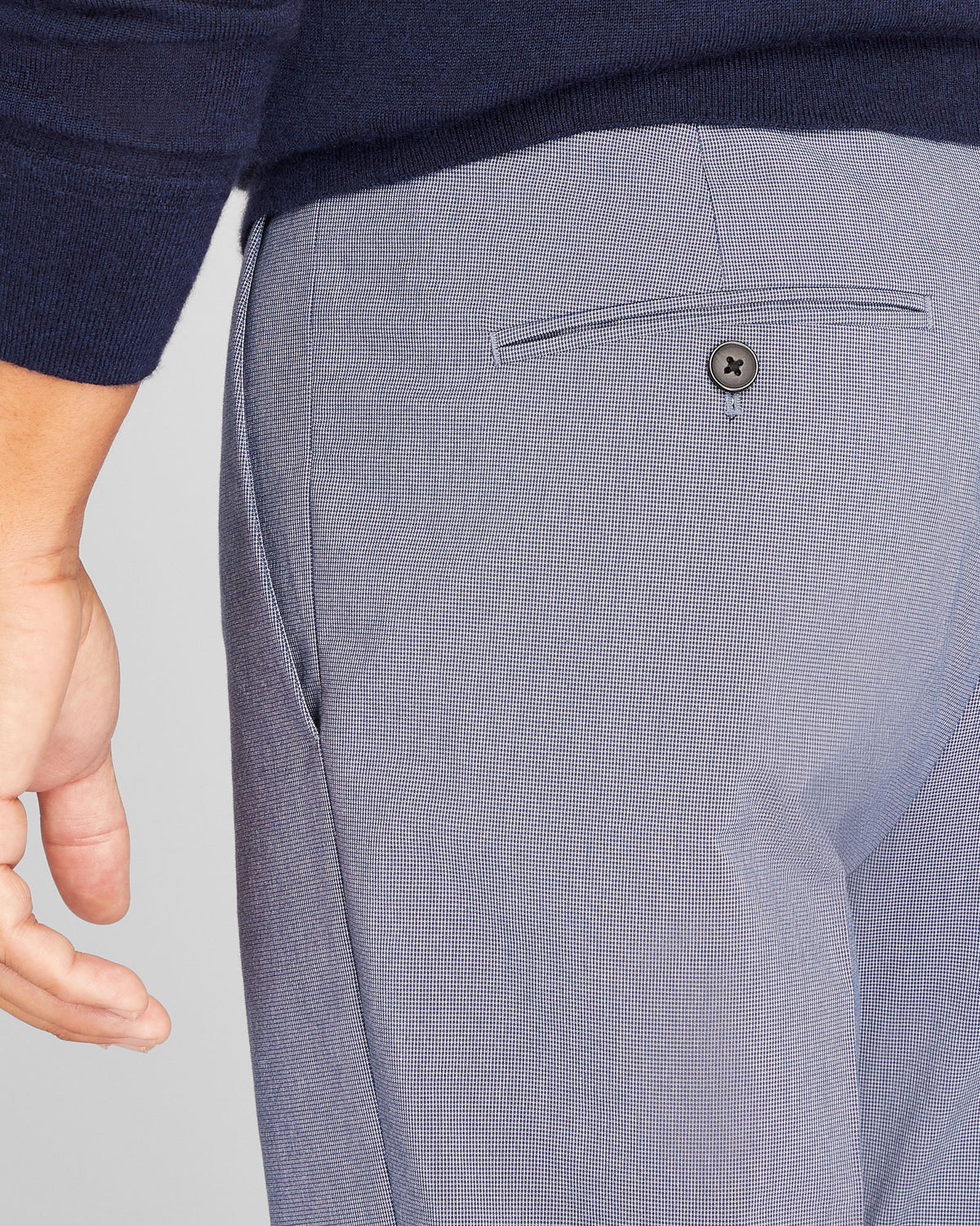 Club Monaco - Pantalon cigarette texturé - Mélange Bleu