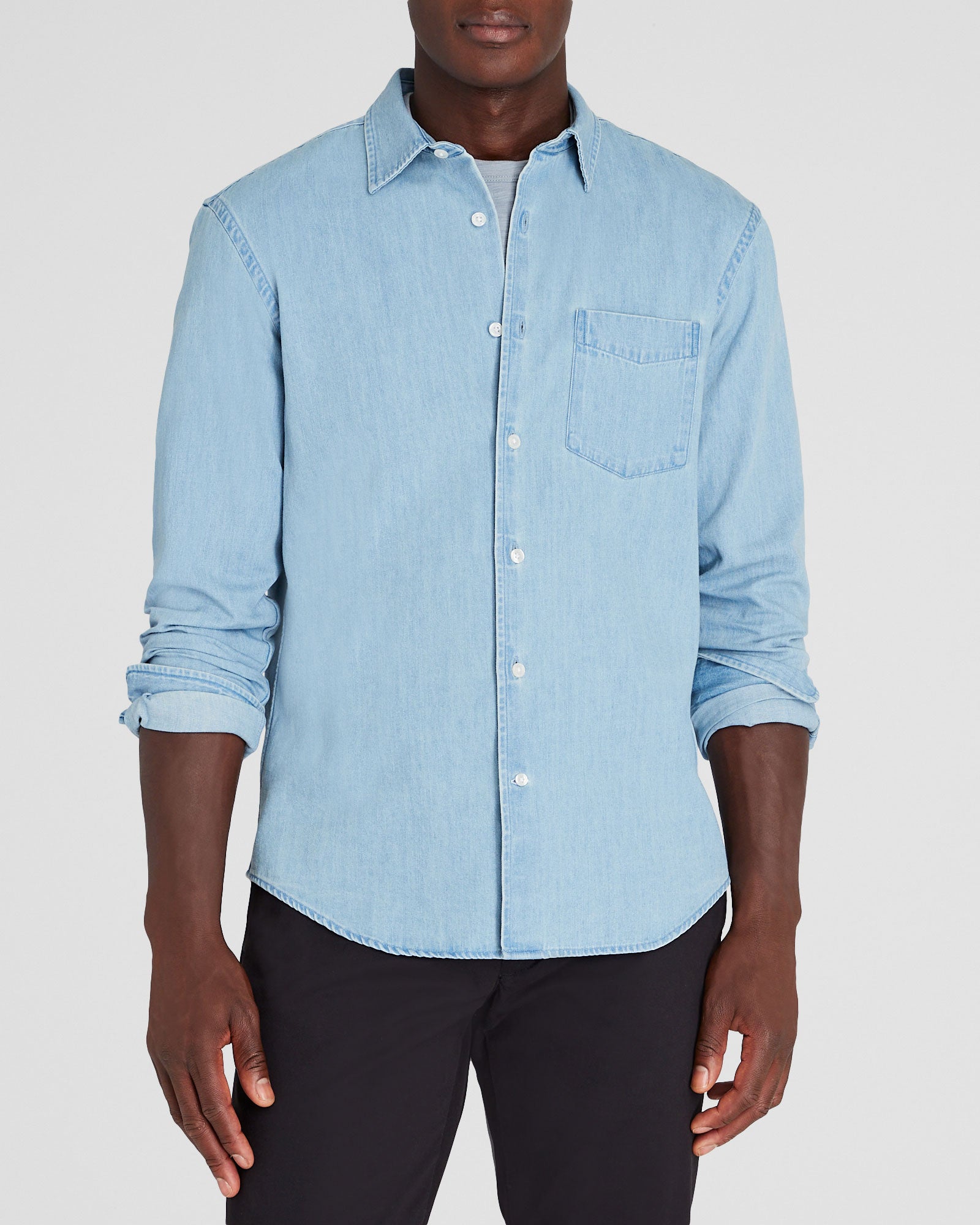 CLUB MONACO - Long-Sleeve Denim Shirt - Blue
