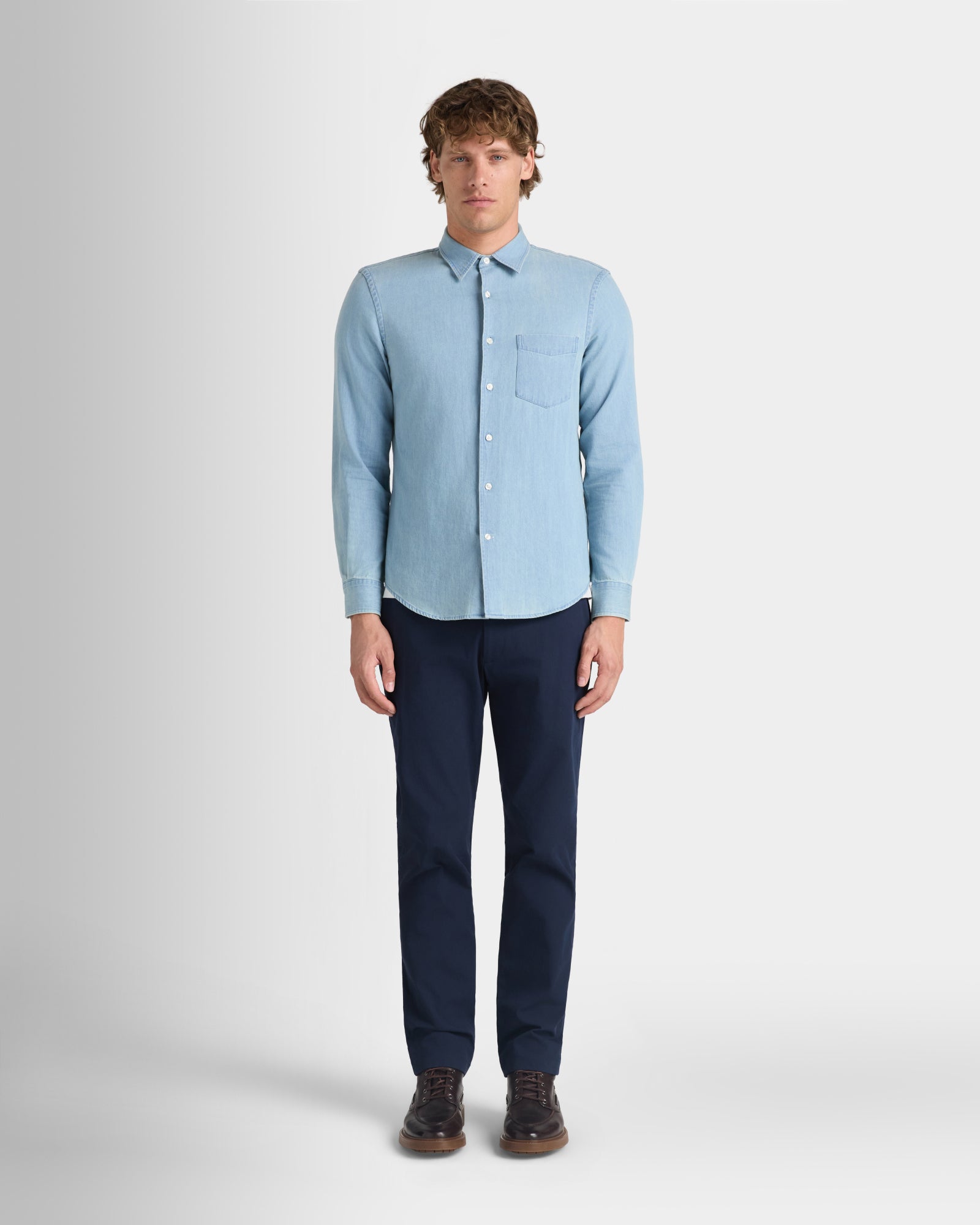 Club Monaco Corp, CA - Clean Denim Shirt - Blue