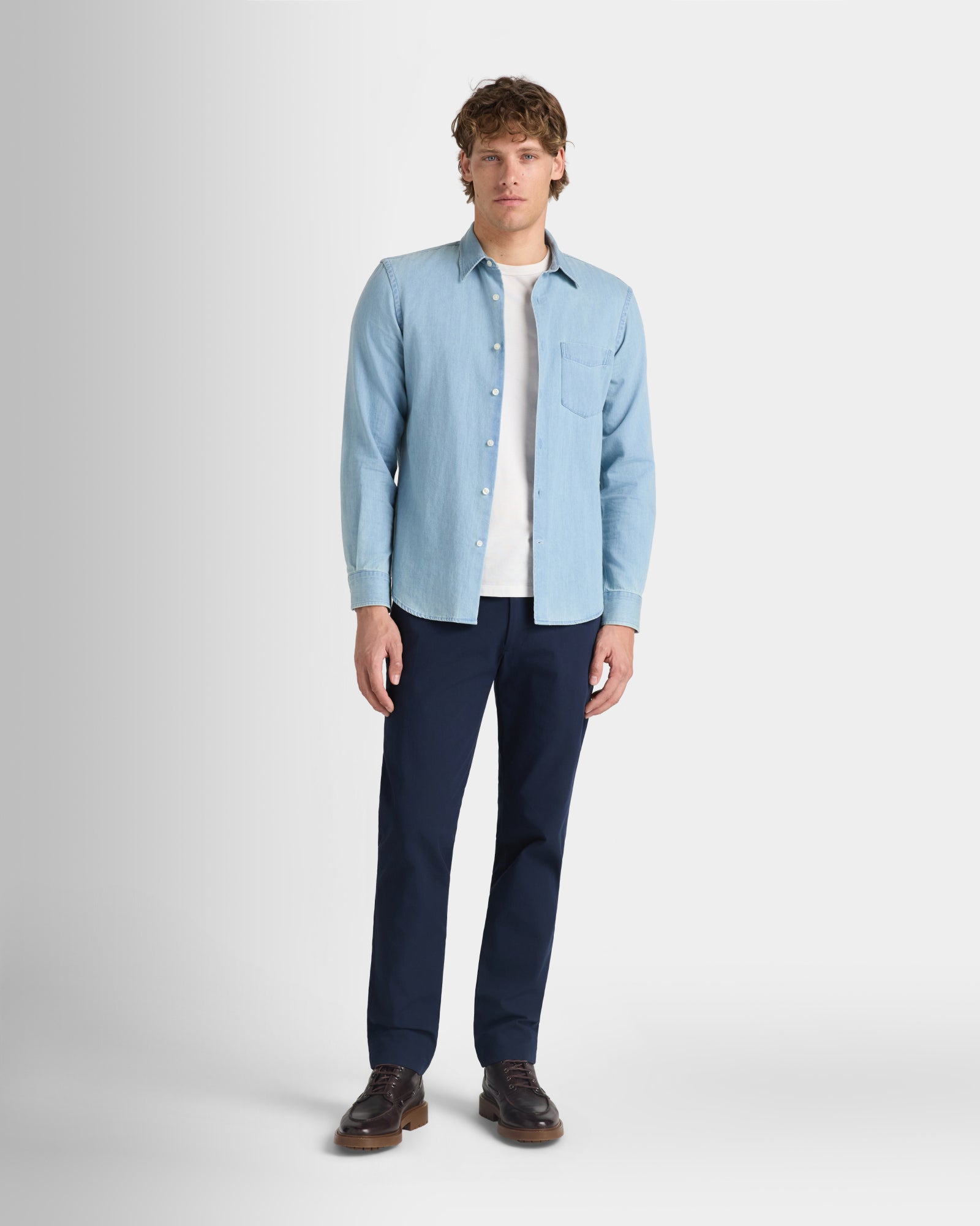 Club Monaco Corp, CA - Clean Denim Shirt - Blue