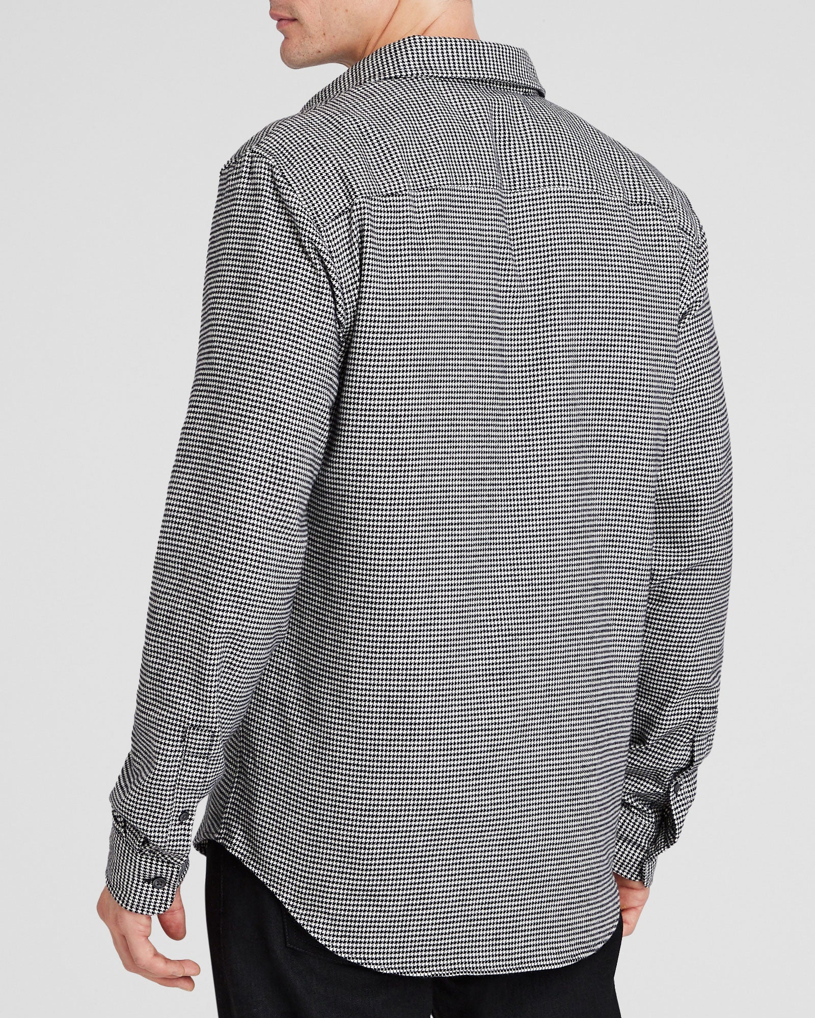 CLUB MONACO - Chemise en flanelle pied-de-poule - Noir