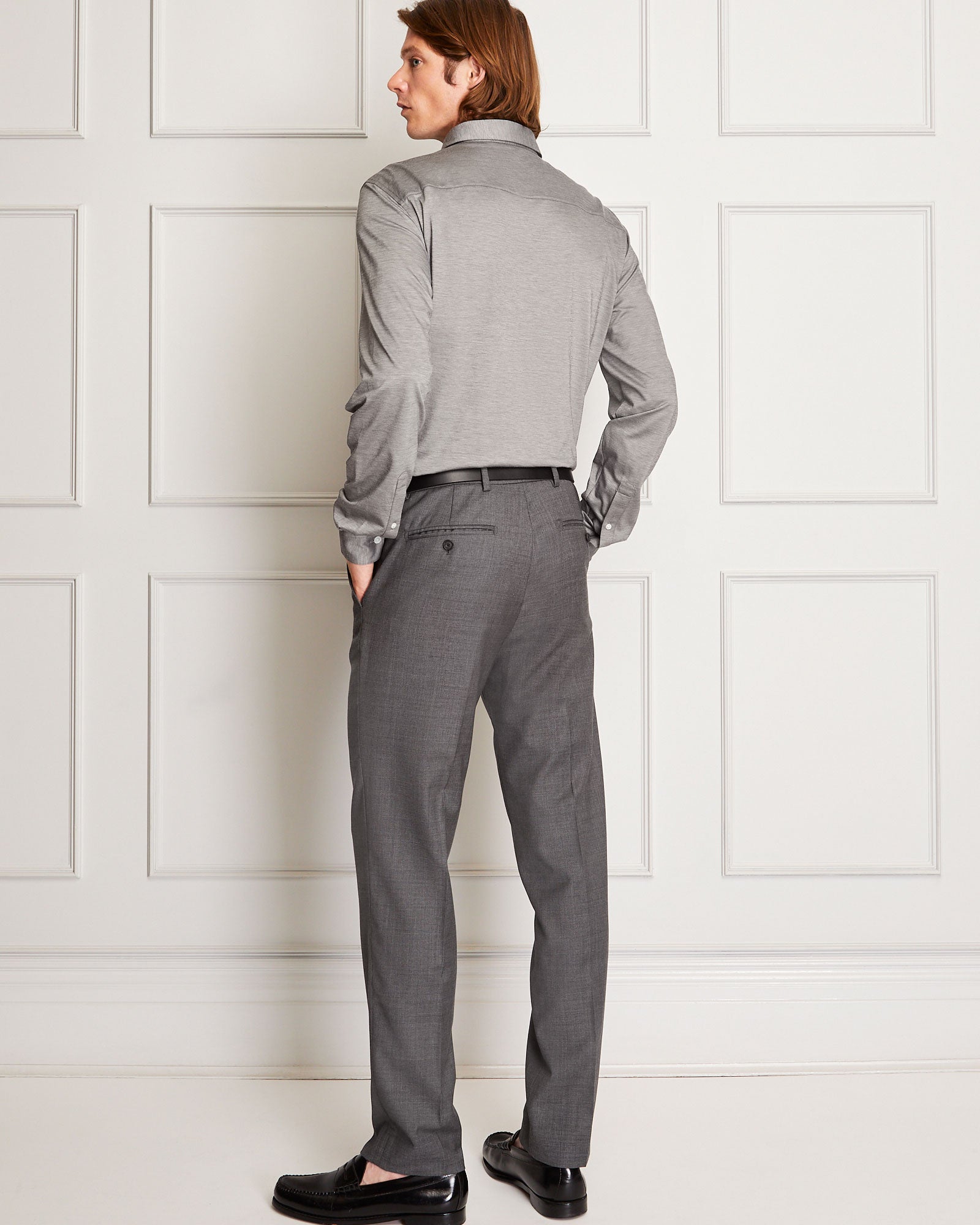 CLUB MONACO - Marzotto Tapered Wool Trouser - Grey