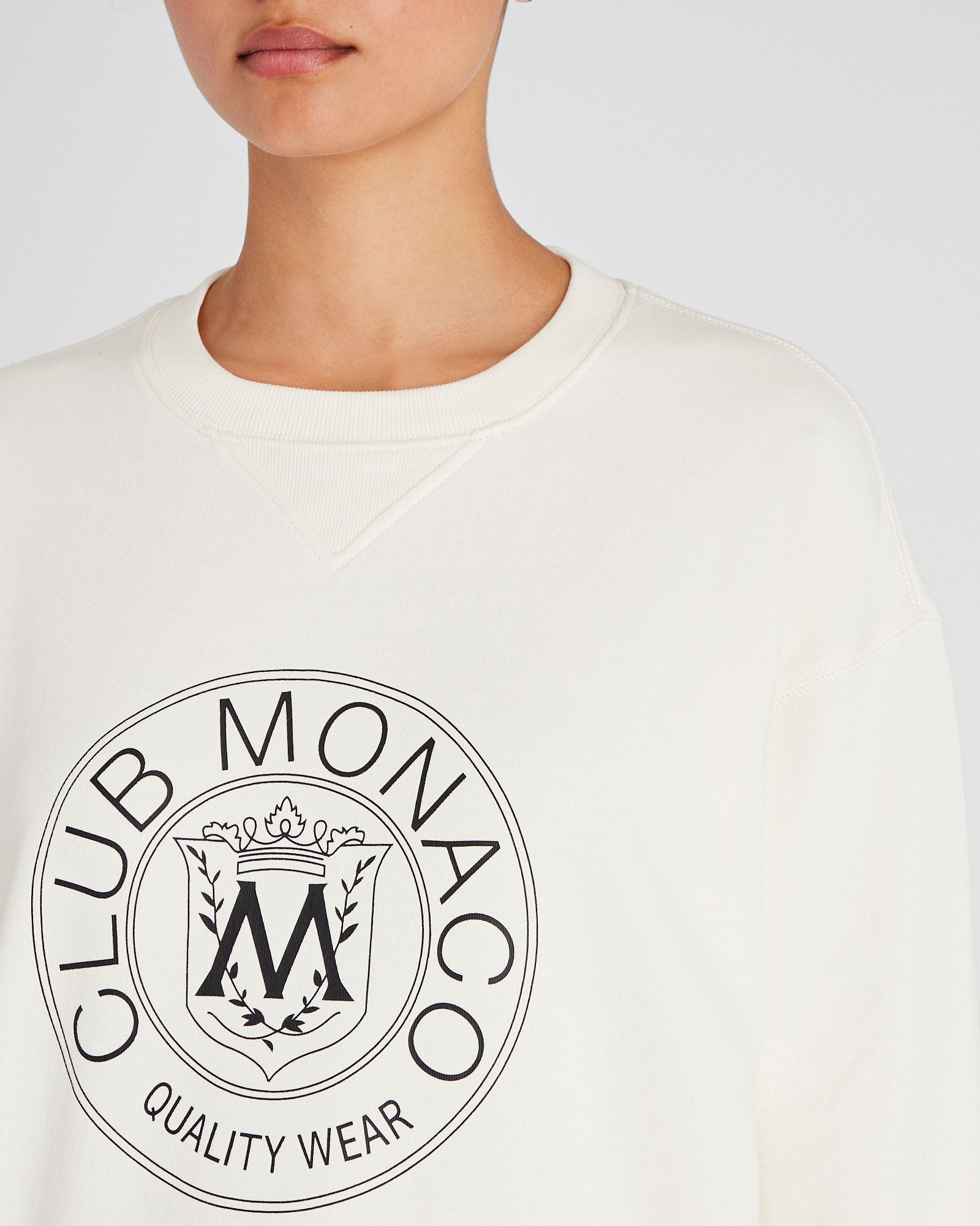 CLUB MONACO - Coton ouaté Écusson - Blanc Cassé