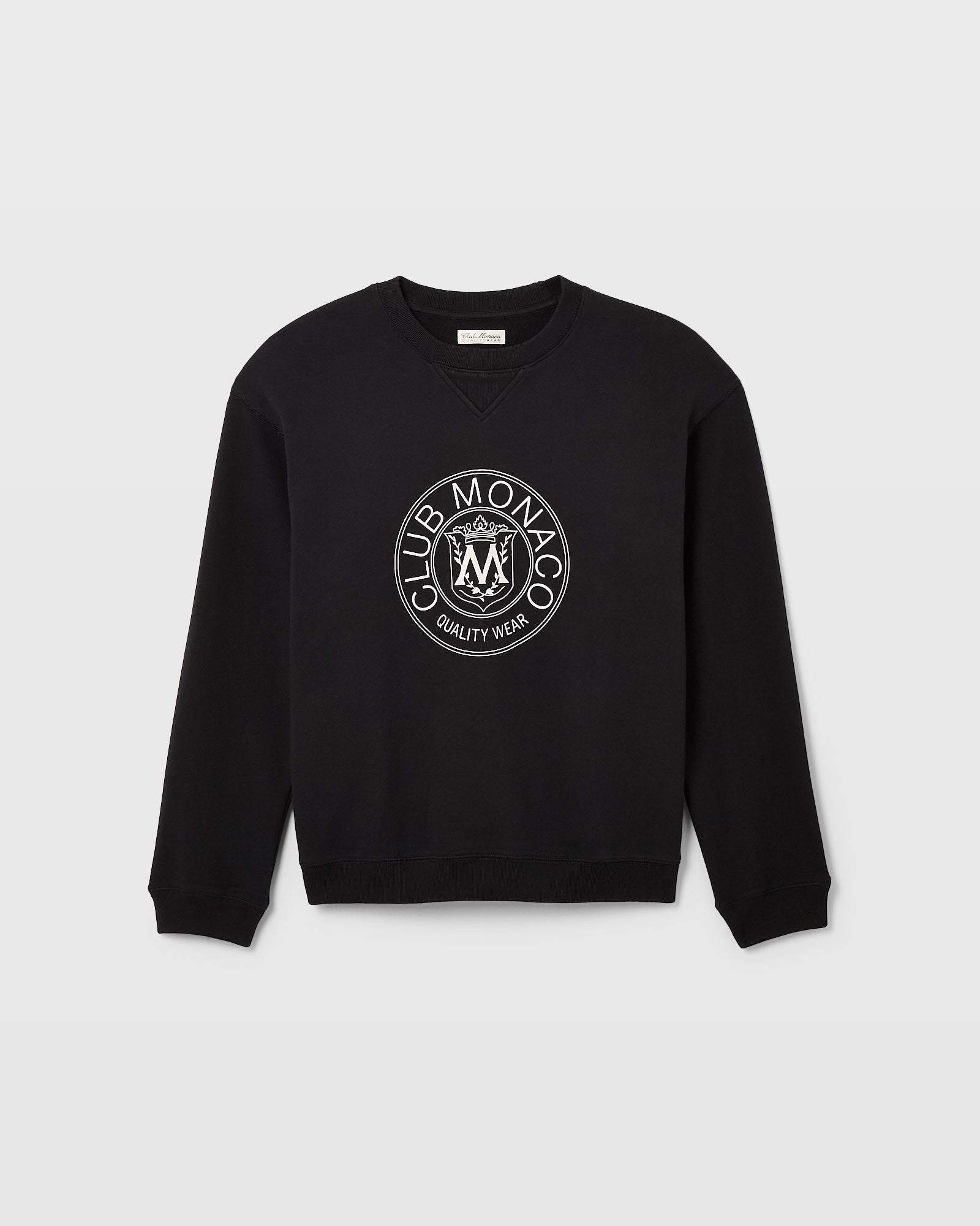 CLUB MONACO - Coton ouaté avec écusson - Noir