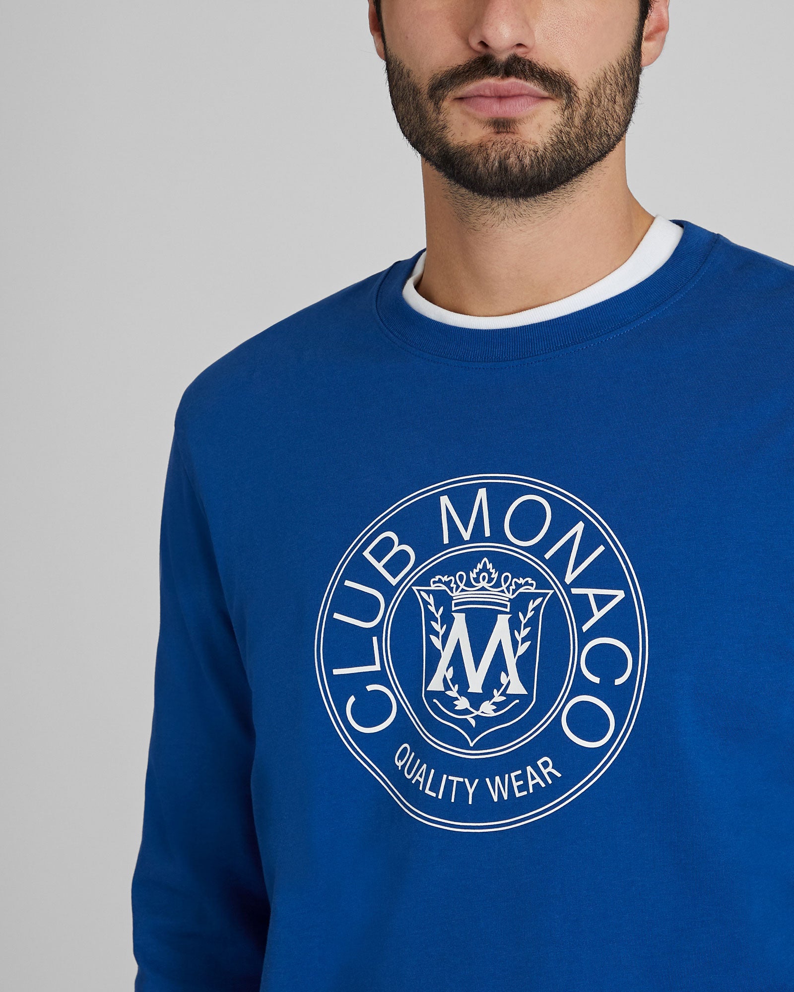 CLUB MONACO - Crest Long Sleeve Tee - Blue
