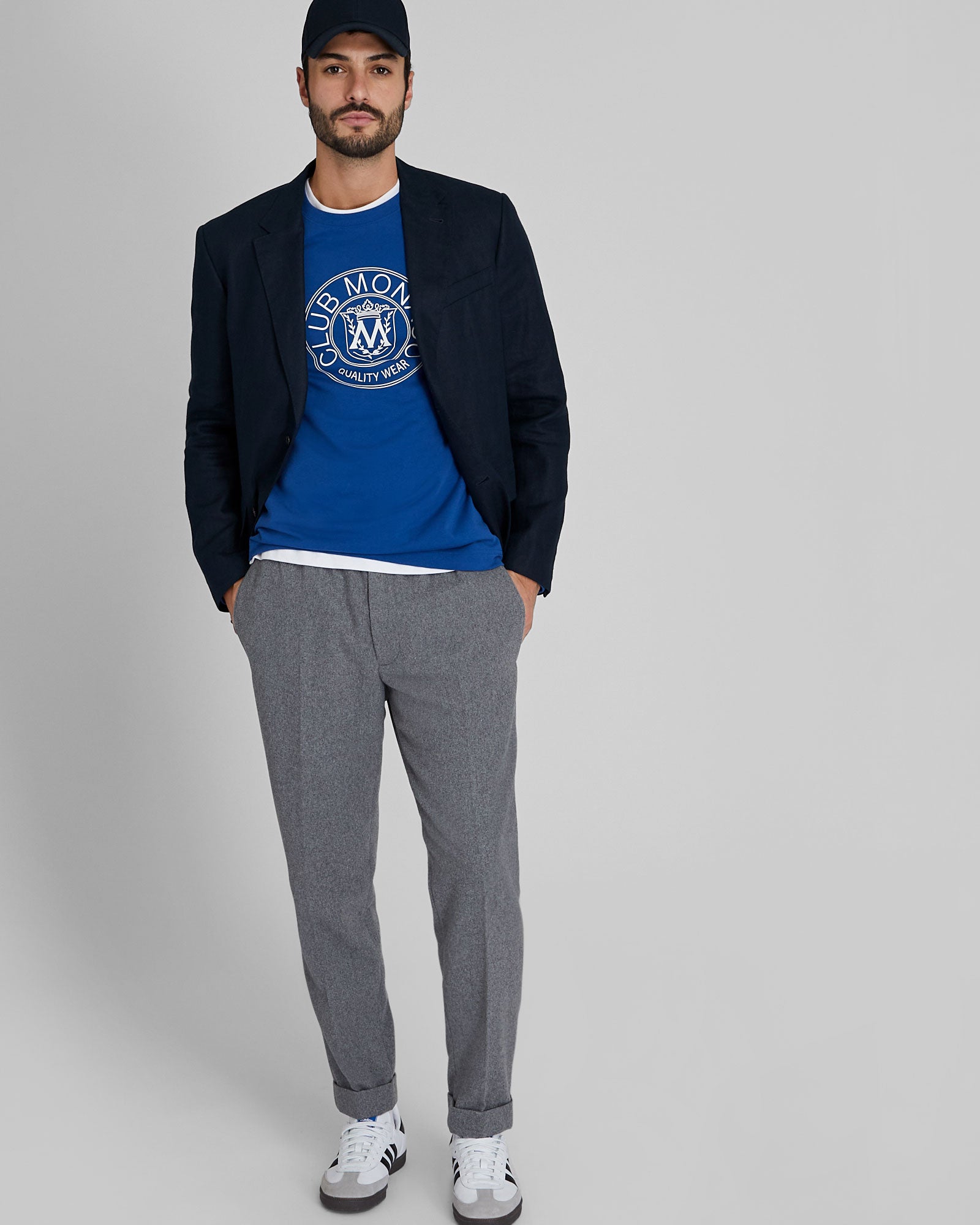 CLUB MONACO - Crest Long Sleeve Tee - Blue