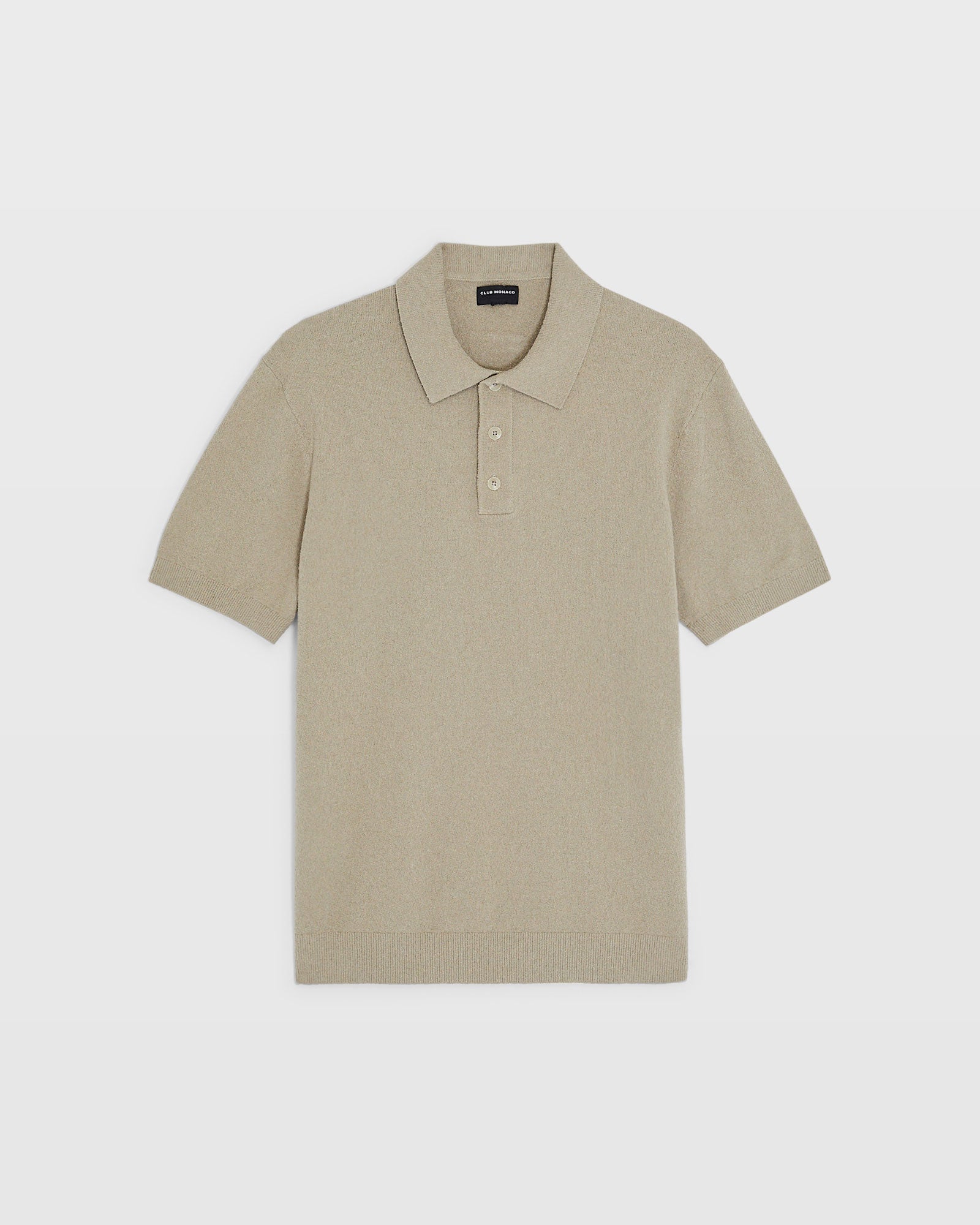 CLUB MONACO - Polo bouclé à manches courtes - Kaki