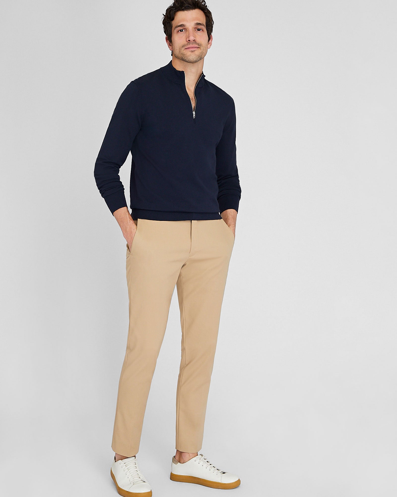 CLUB MONACO - Chandail technique à glissière 1/4 - Marine