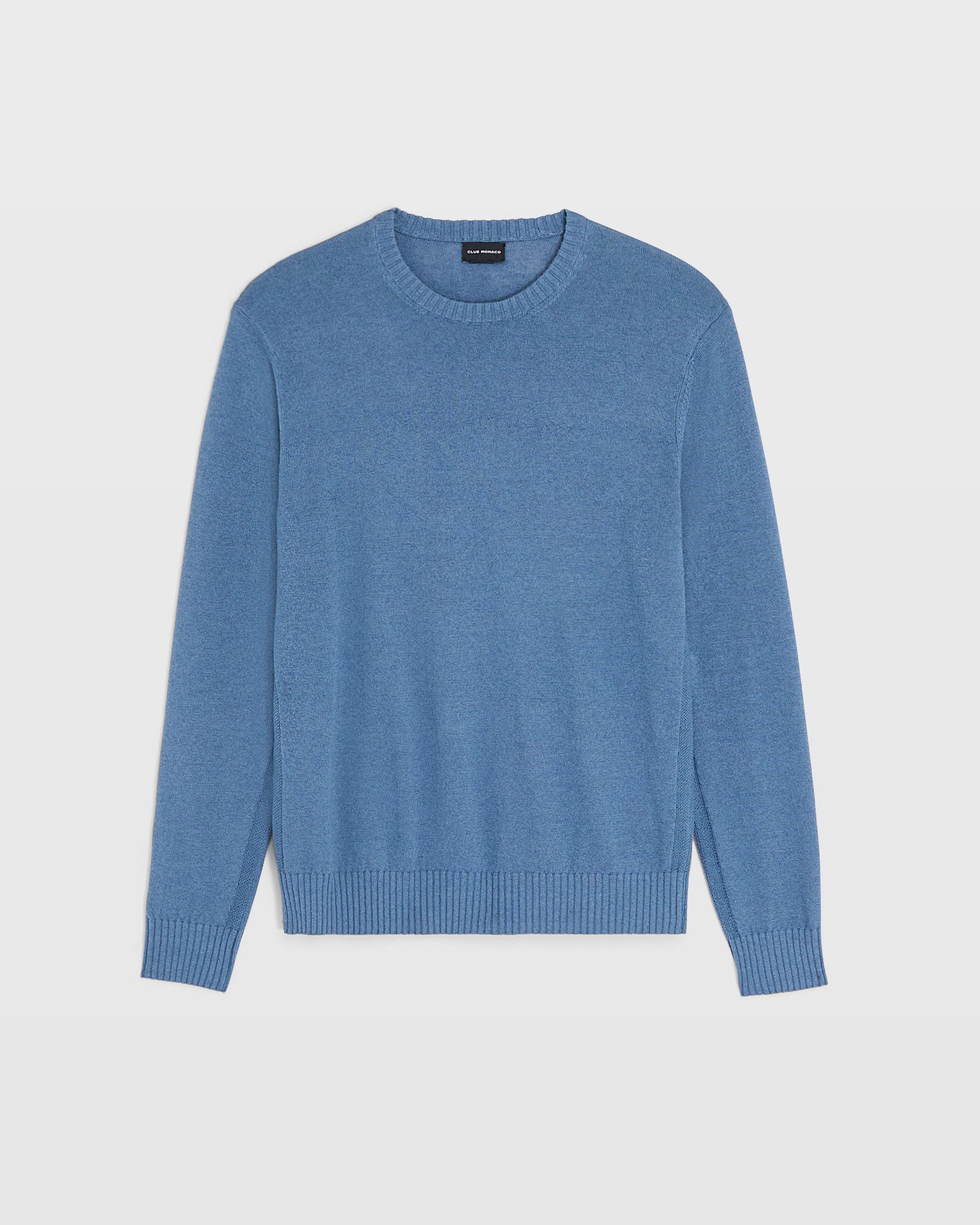 CLUB MONACO - Chandail en mélange de lin et coton - Bleu moyen