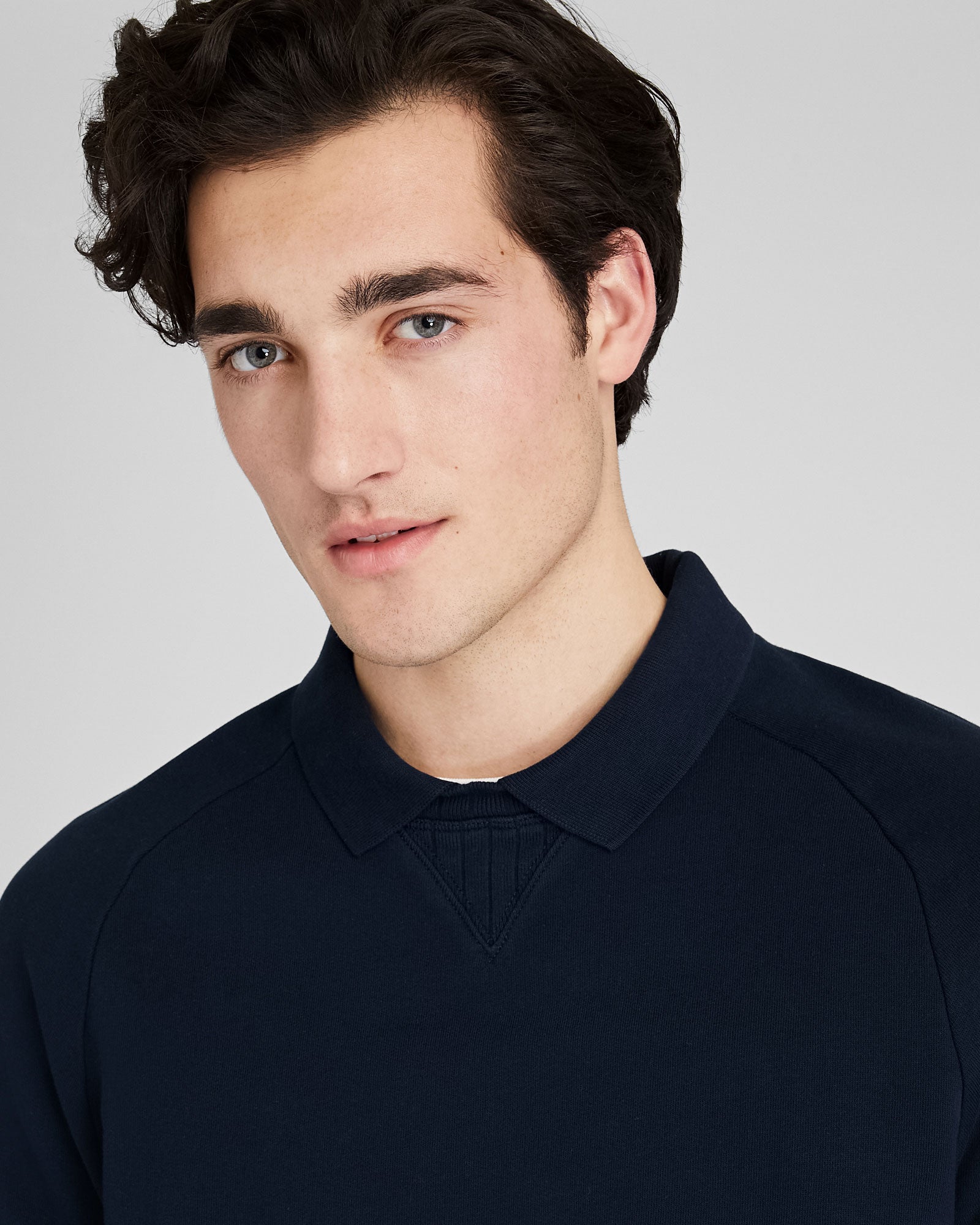 CLUB MONACO - Double Collar Sweatshirt - Navy