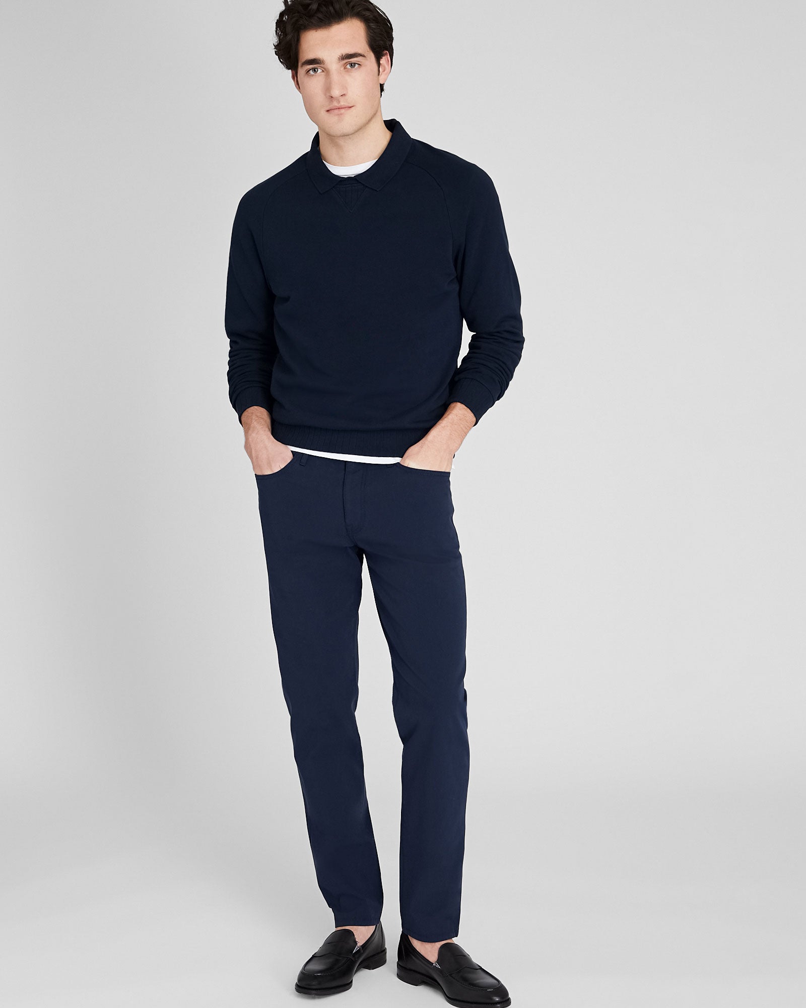CLUB MONACO - Double Collar Sweatshirt - Navy