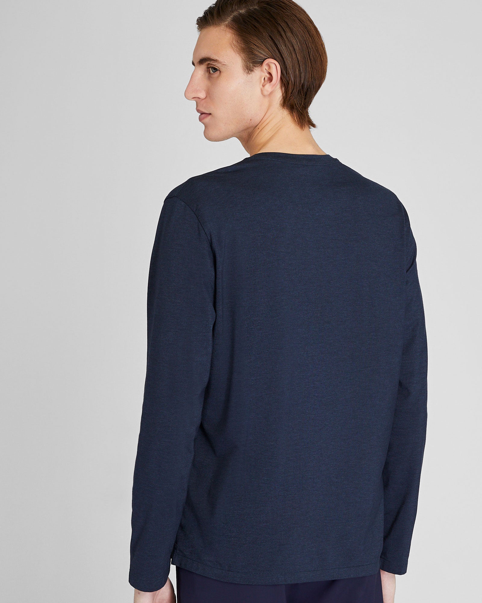 CLUB MONACO - Long Sleeve Tech Henley - Navy