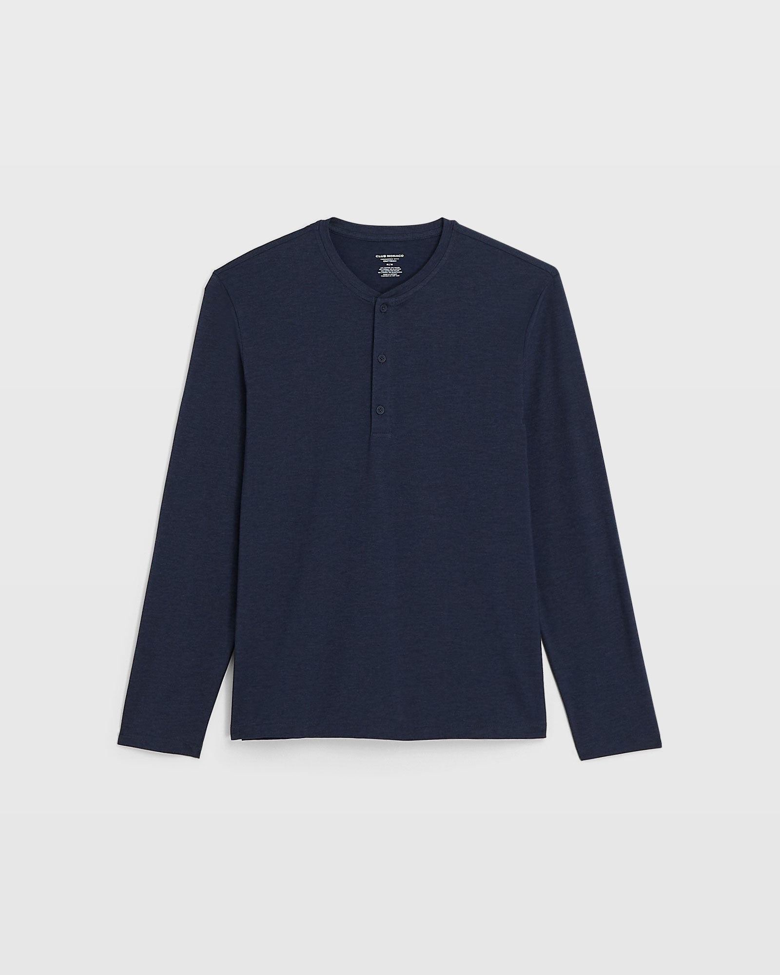 CLUB MONACO - Long Sleeve Tech Henley - Navy