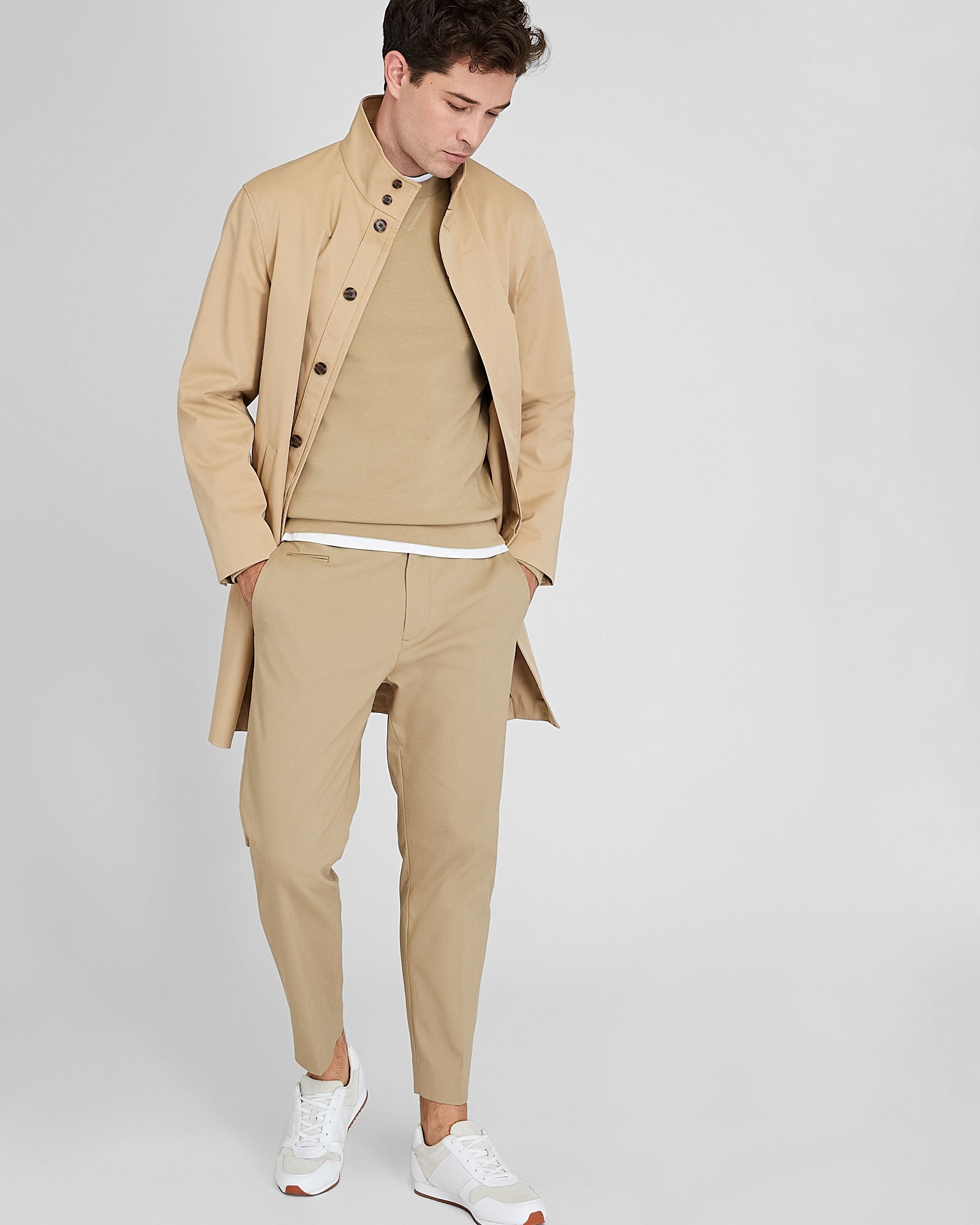 CLUB MONACO - Pantalon court et fuselé - Taupe