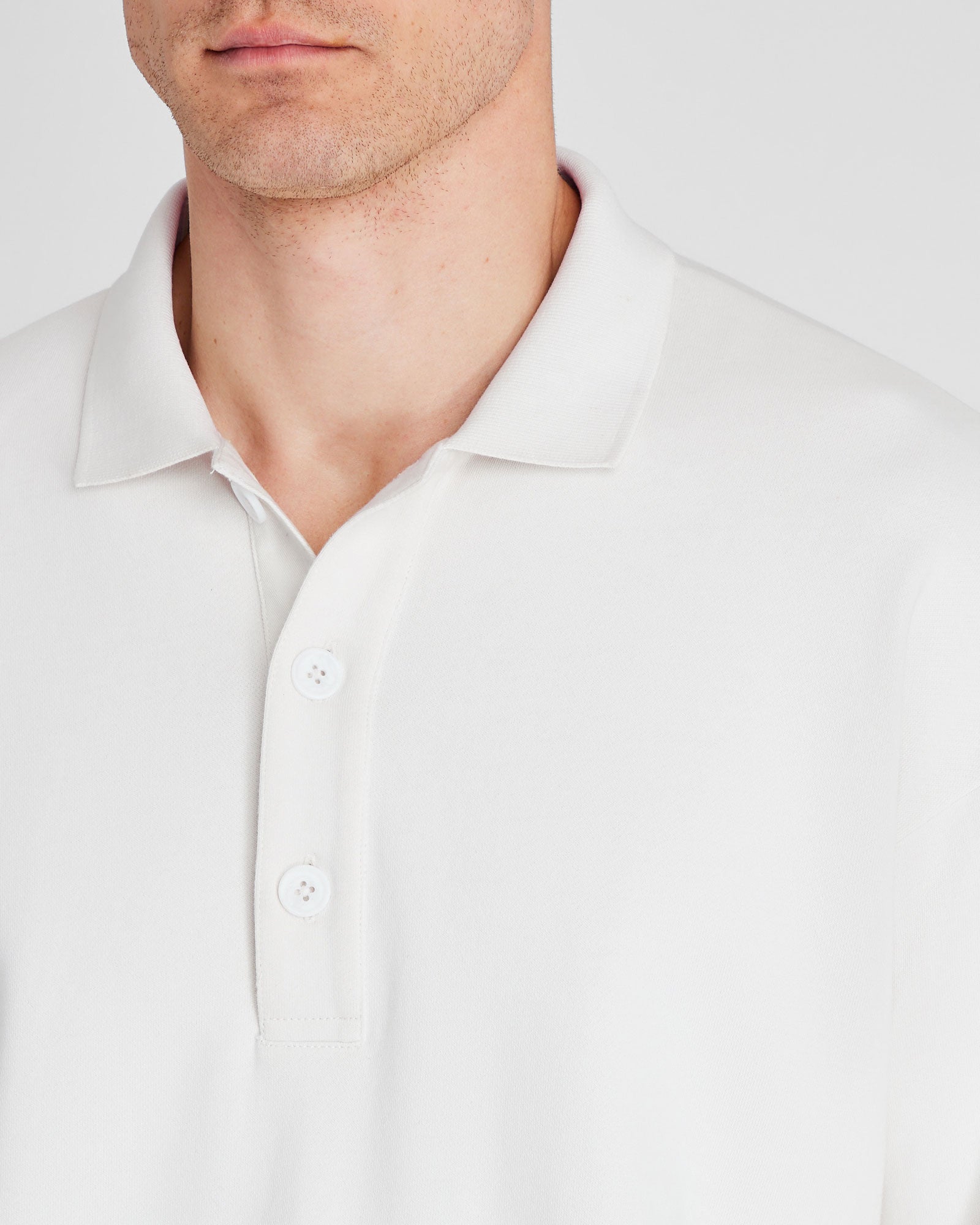 CLUB MONACO - Polo en coton ouaté - Crème