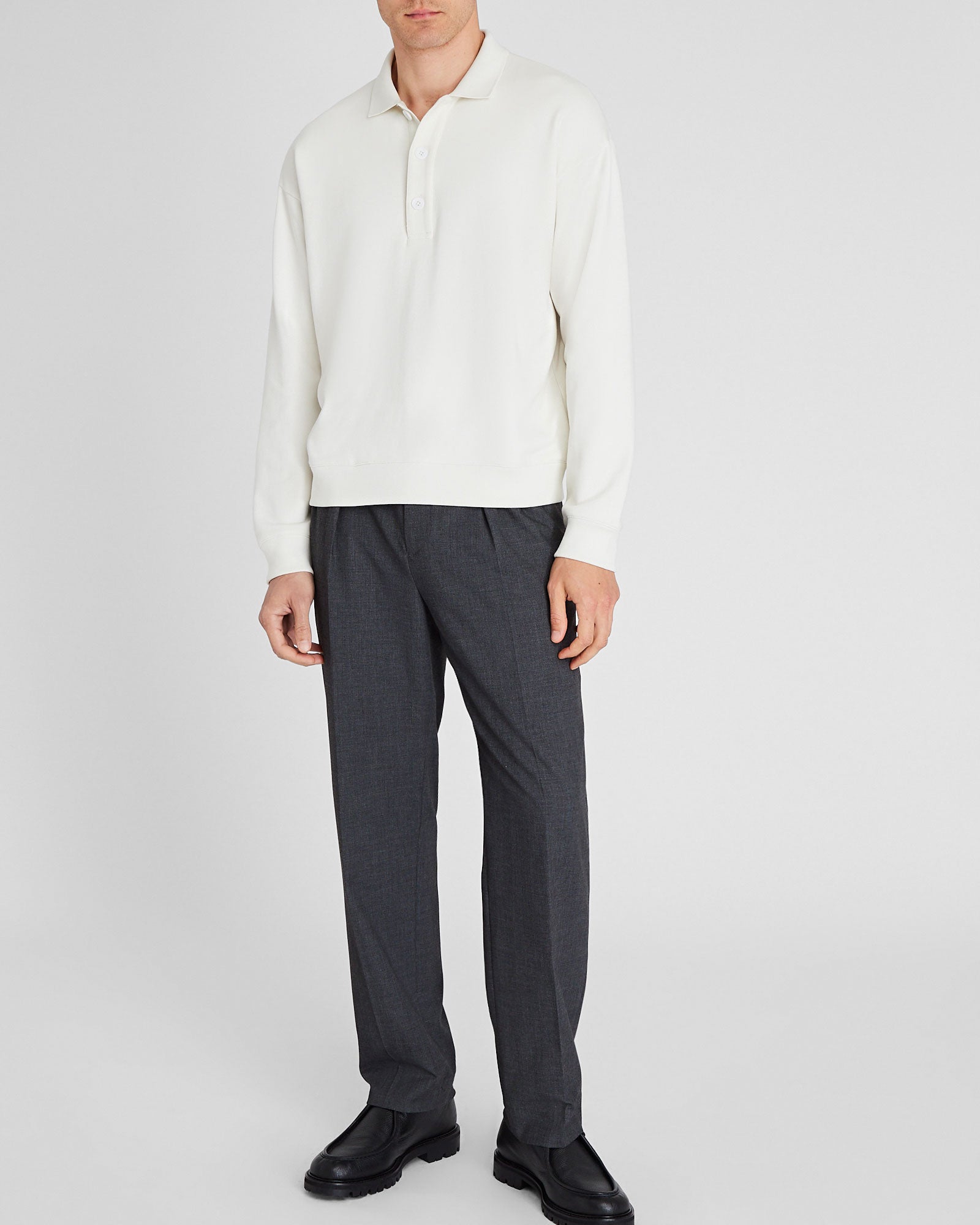 CLUB MONACO - Polo en coton ouaté - Crème