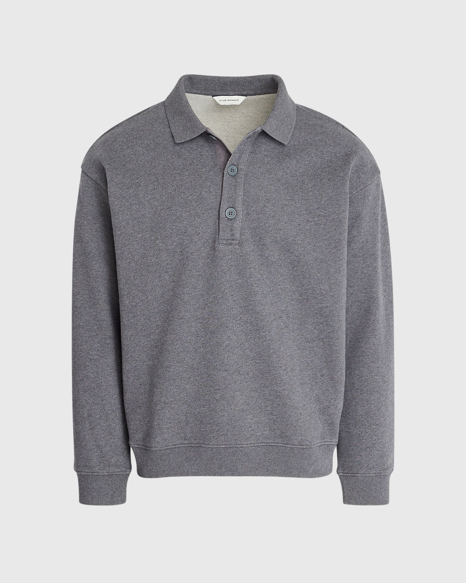 CLUB MONACO - Polo en coton ouaté - Anthracite