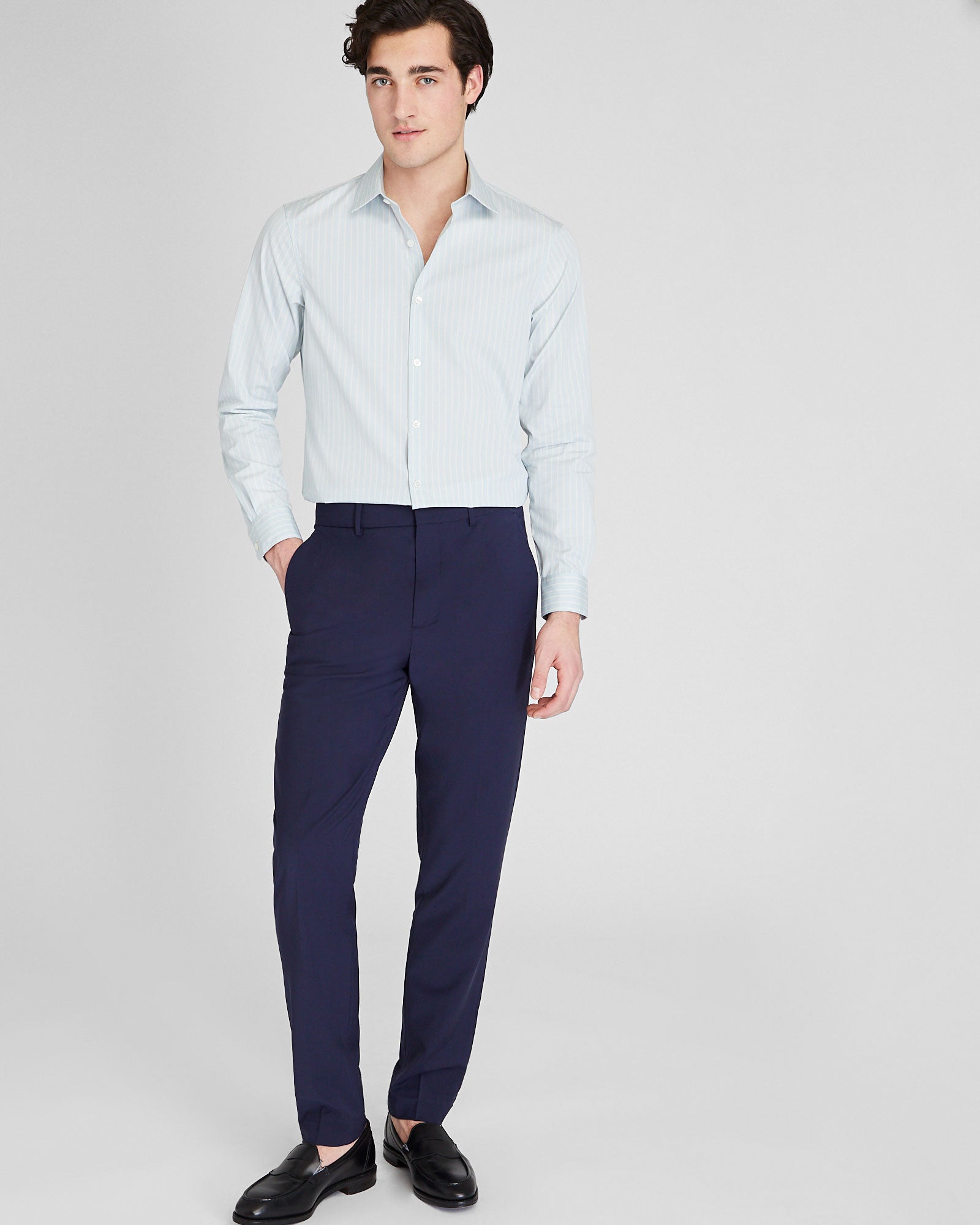 CLUB MONACO - Chemise habillée 120 - Base bleu clair