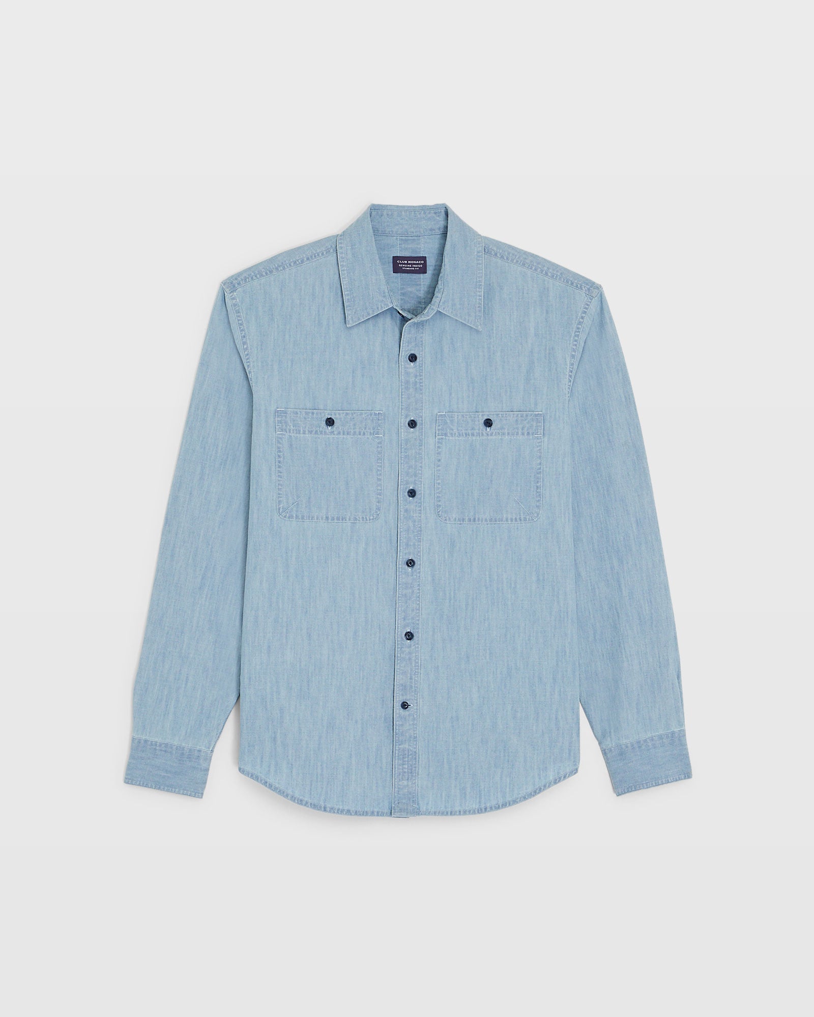 CLUB MONACO - Long Sleeve Button Down Chambray Workshirt - Lt.Denim