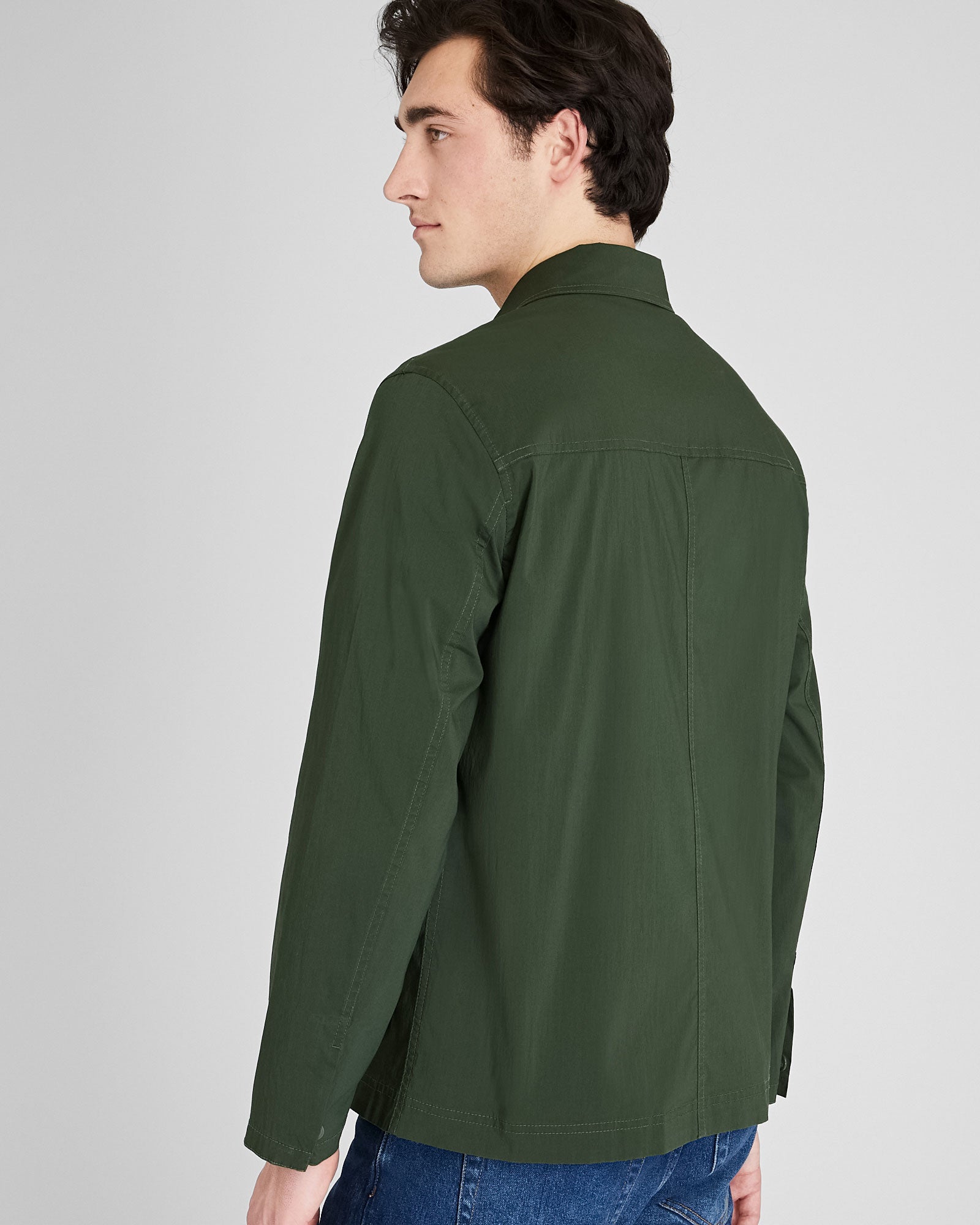 CLUB MONACO - Poplin Shirt Jacket - Dark Green