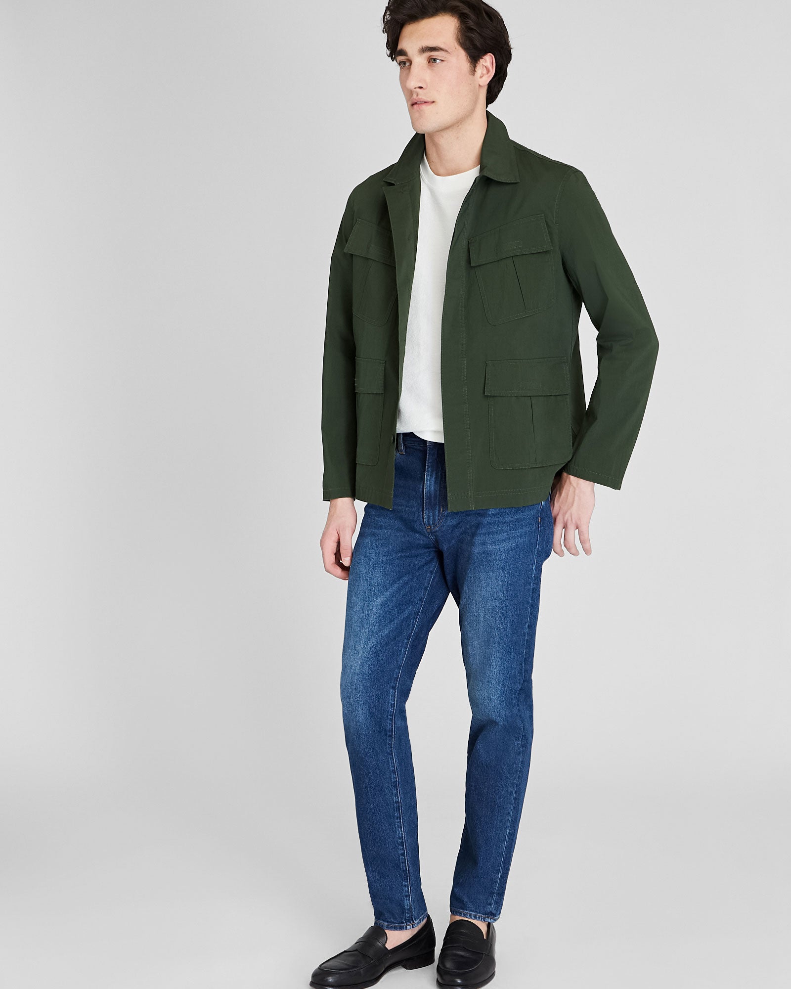 CLUB MONACO - Poplin Shirt Jacket - Dark Green