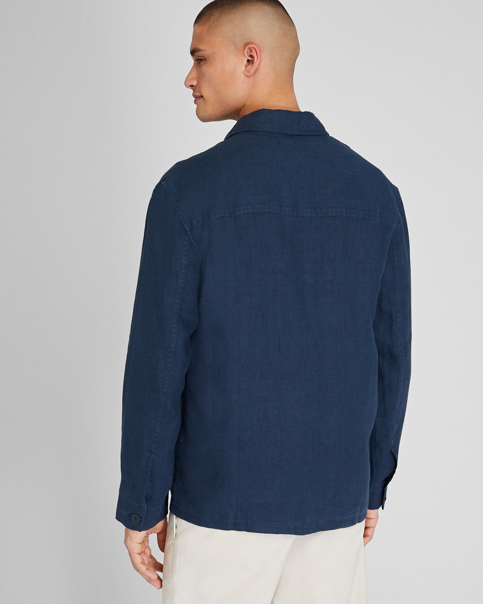 CLUB MONACO - Linen CPO Shirt Jacket - Navy