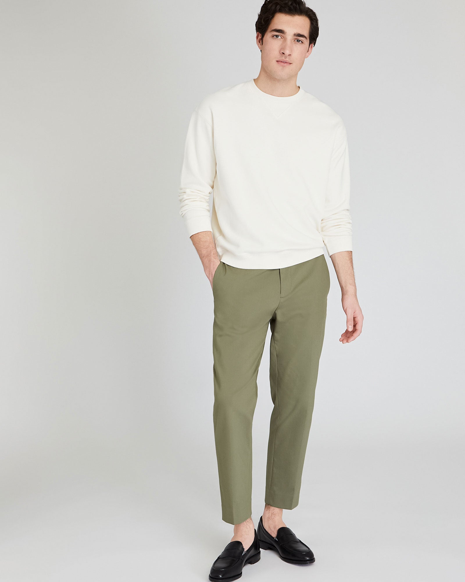 CLUB MONACO - Chandail ras du cou à écusson blanc - Crème