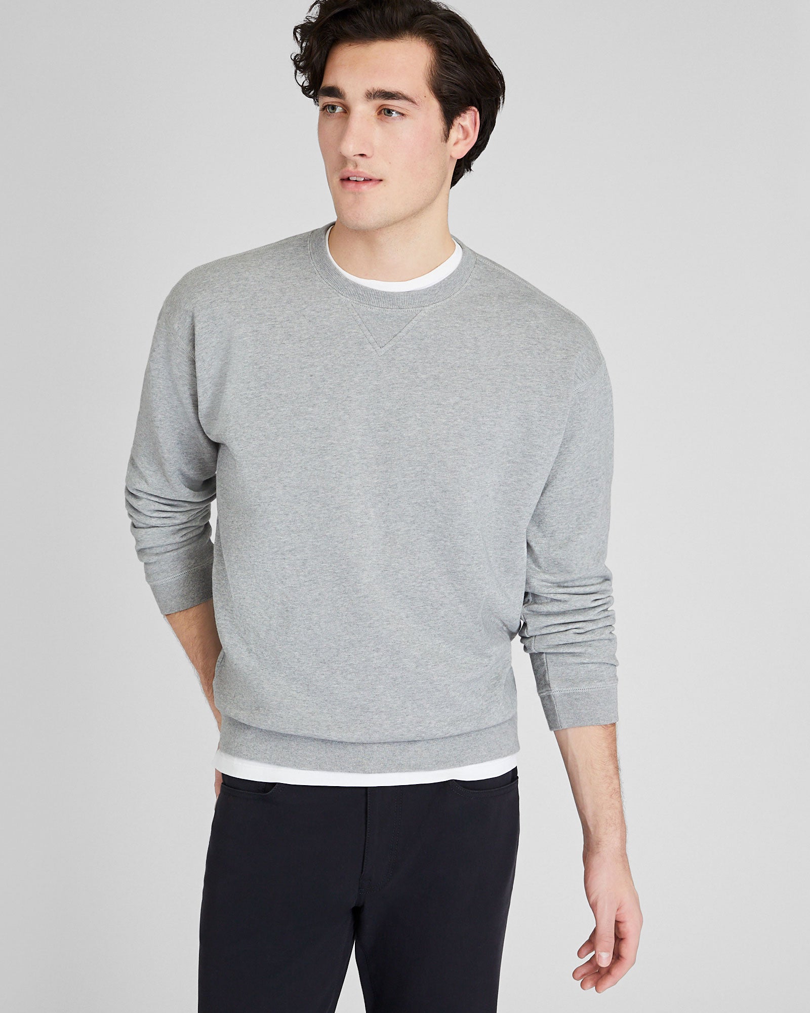CLUB MONACO - Relaxed Crew Sweatshirt - Grey