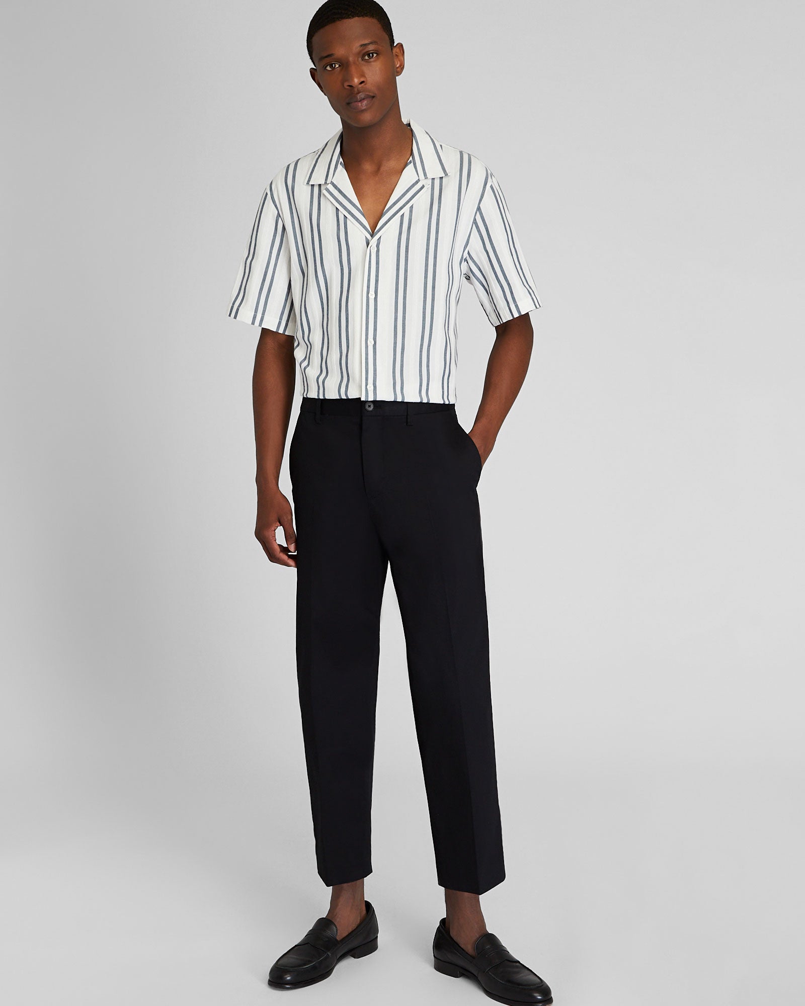 CLUB MONACO - Straight Cropped Fit Pant - Black