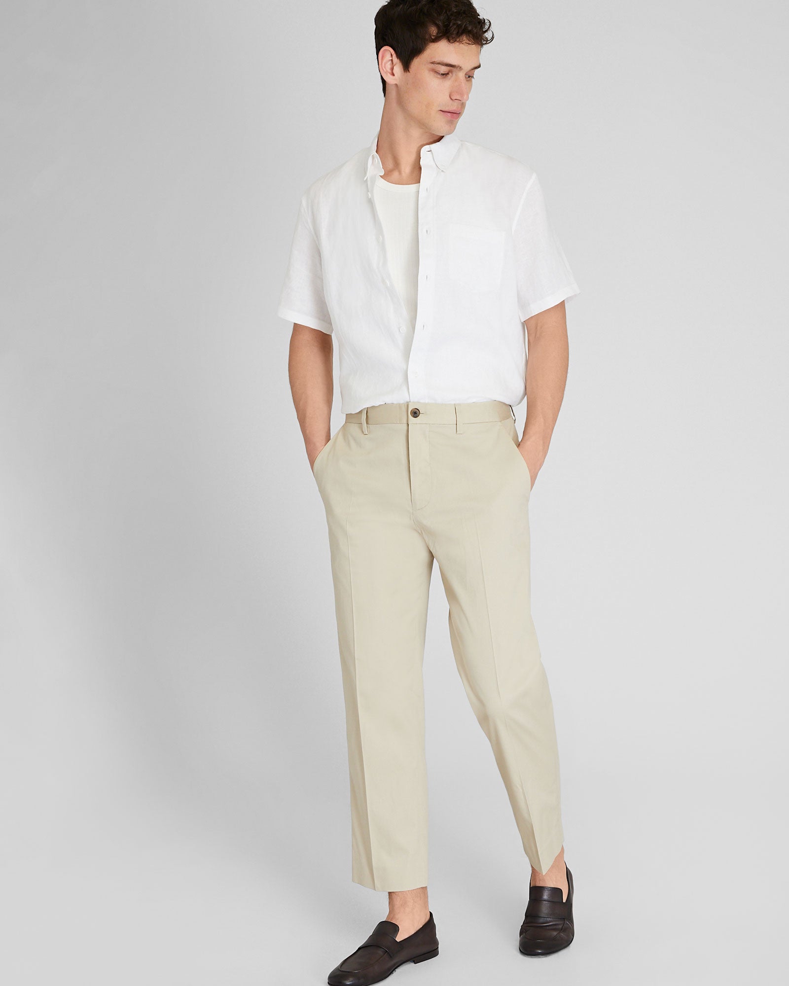 CLUB MONACO - Straight Cropped Fit Pant - Khaki