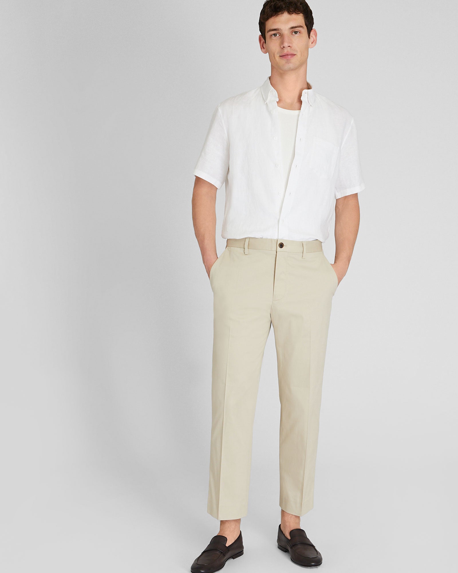 CLUB MONACO - Straight Cropped Fit Pant - Khaki