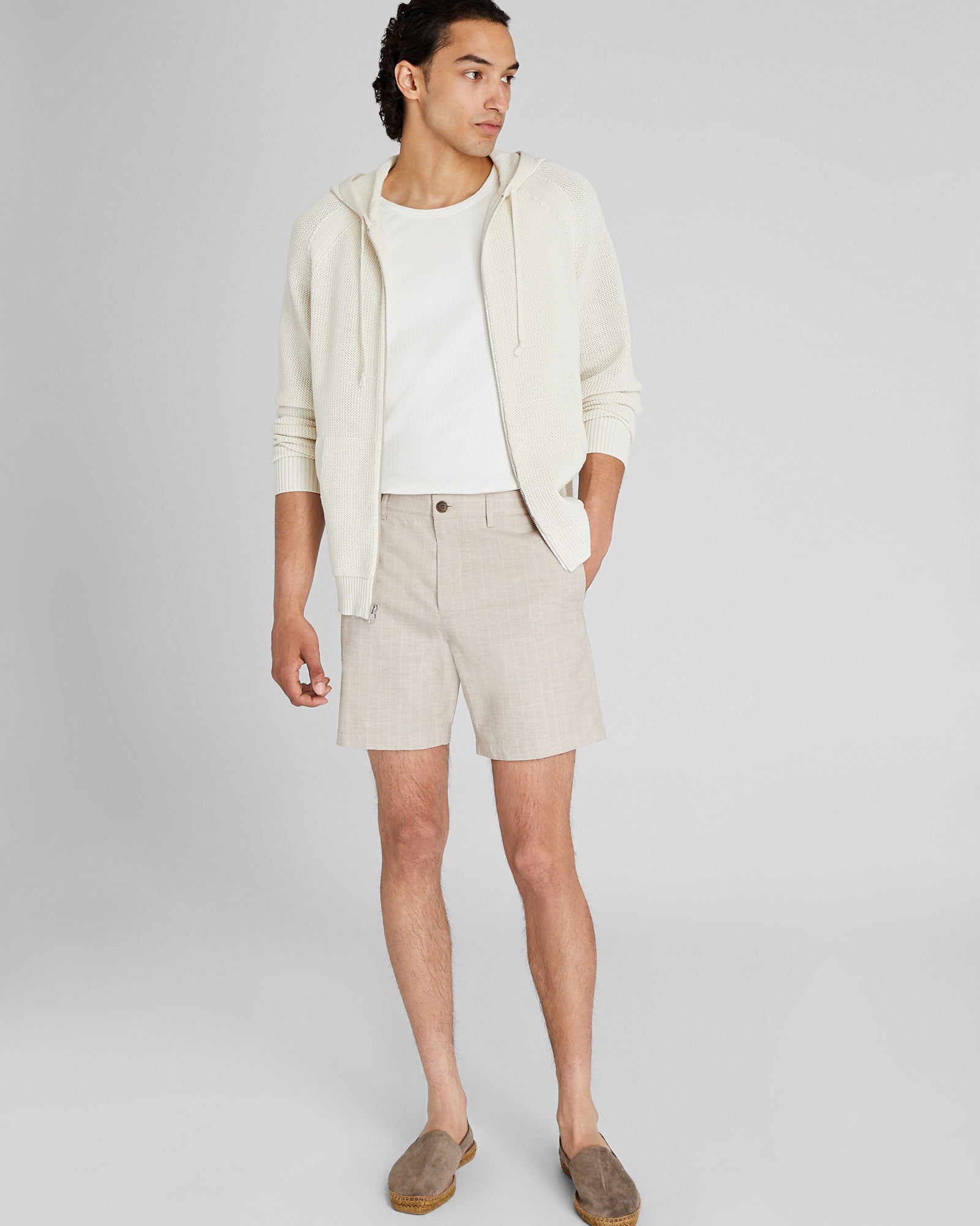 CLUB MONACO - Chandail de plage à capuche - Mélange kaki
