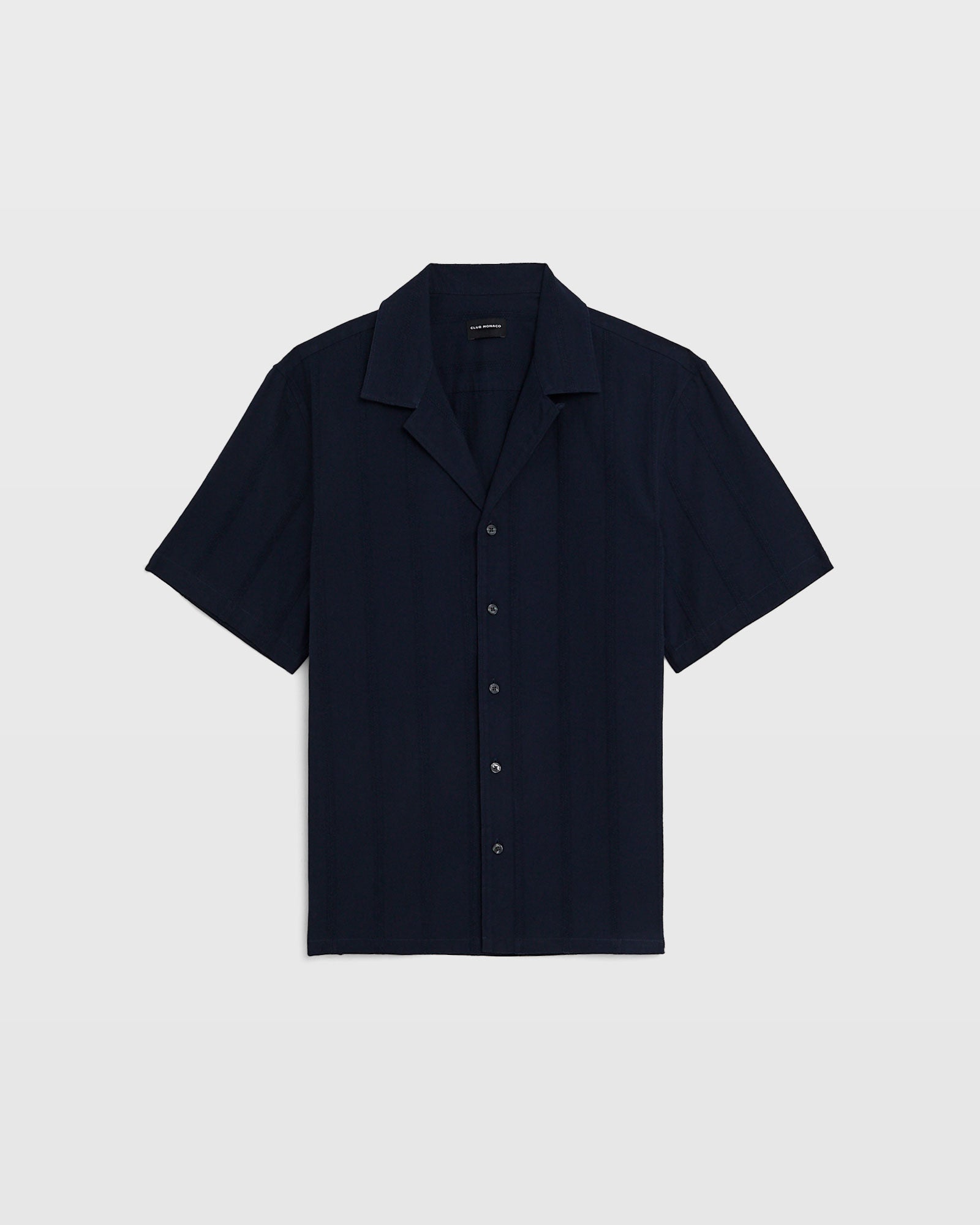 CLUB MONACO - Chemise texturée manches courtes - Marine