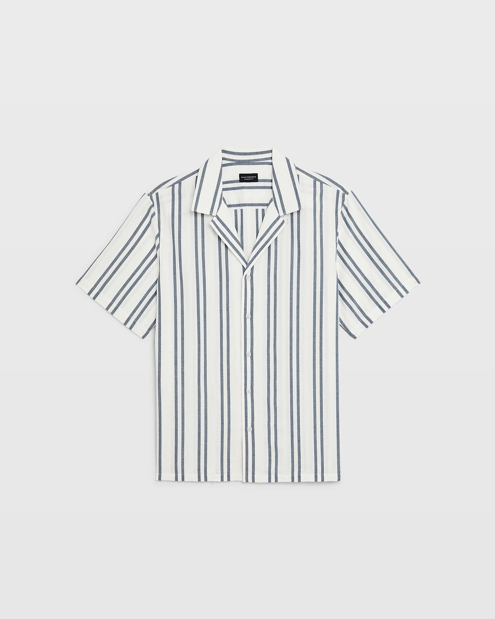 CLUB MONACO - Chemise texturée manches courtes - Rayures Bleues Et Blanches
