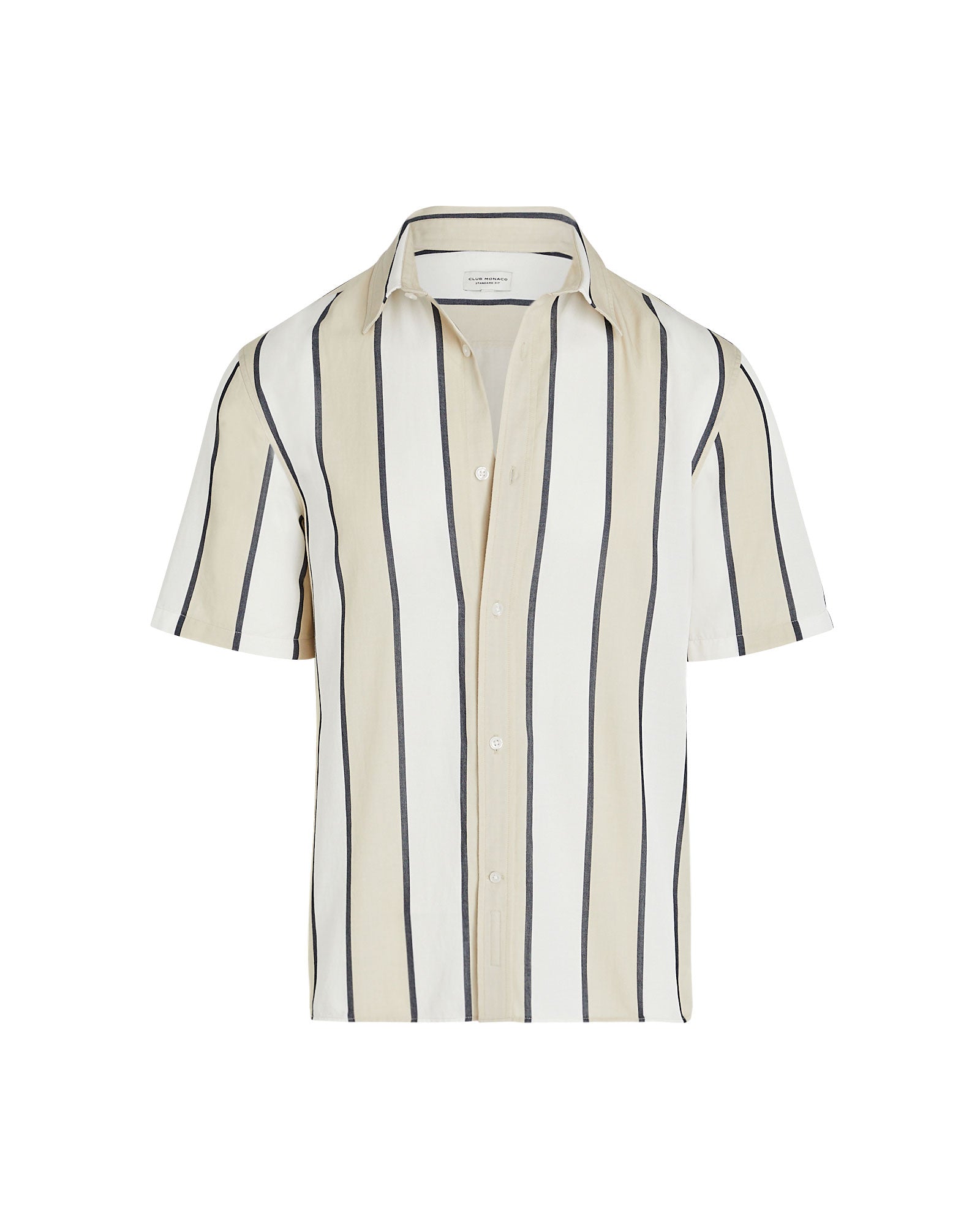 CLUB MONACO - T-shirt rayé cabana manche courte - Mélange beige clair