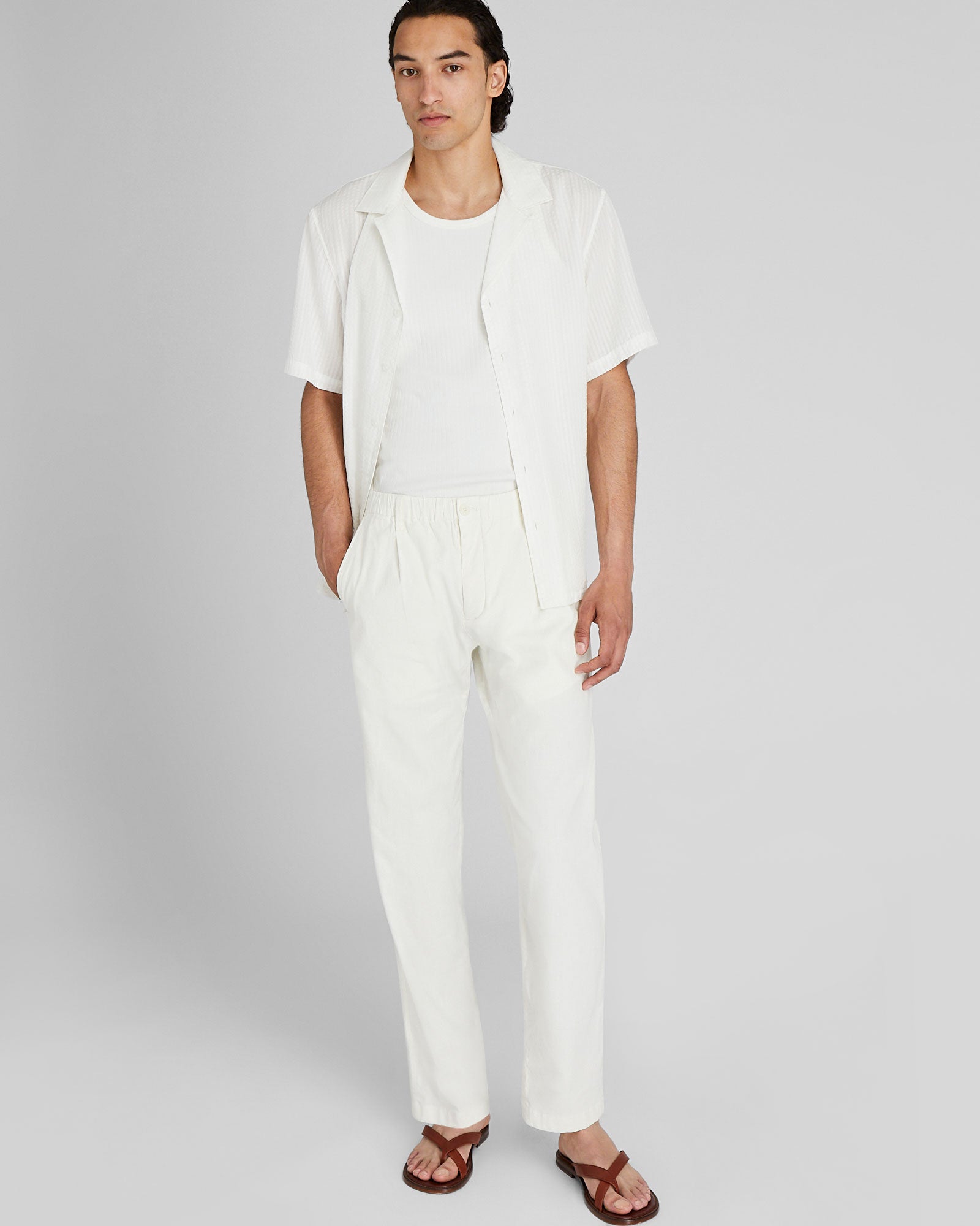 CLUB MONACO - Camisole côtelée - Blanc