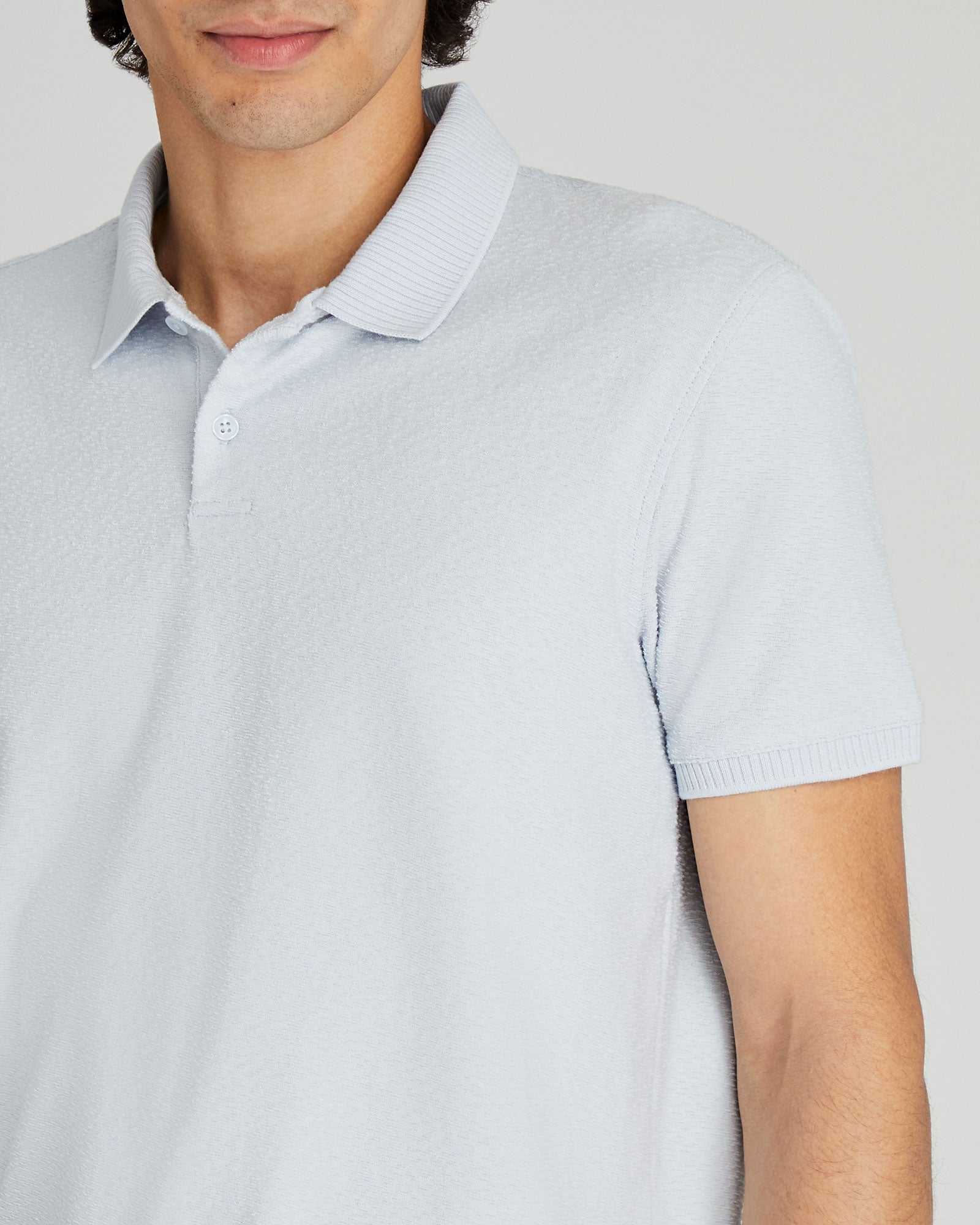 CLUB MONACO - Polo texturé - Rayure - ivoire