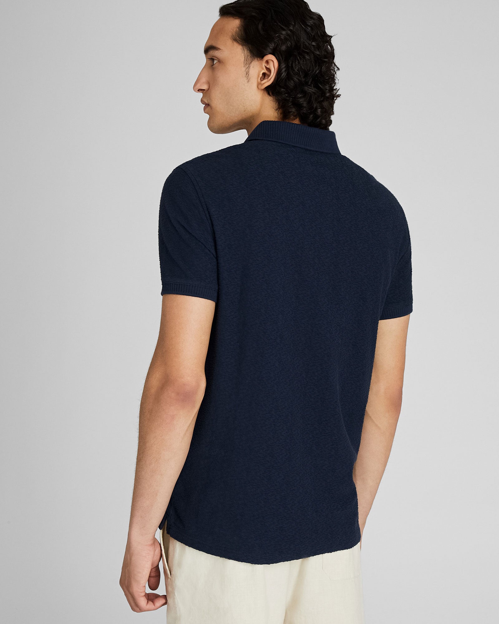 CLUB MONACO - Textured Polo - Navy