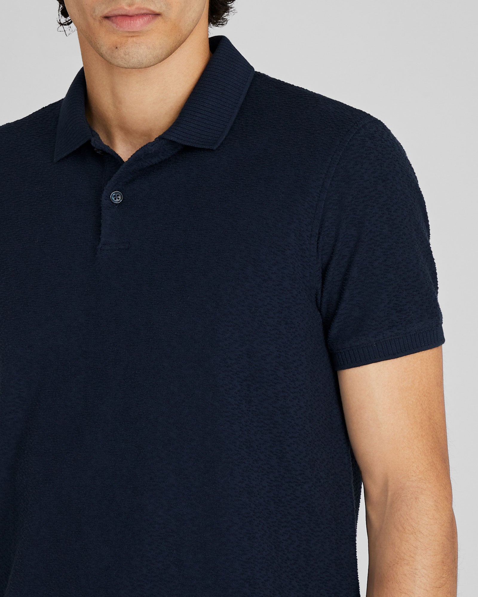 CLUB MONACO - Textured Polo - Navy