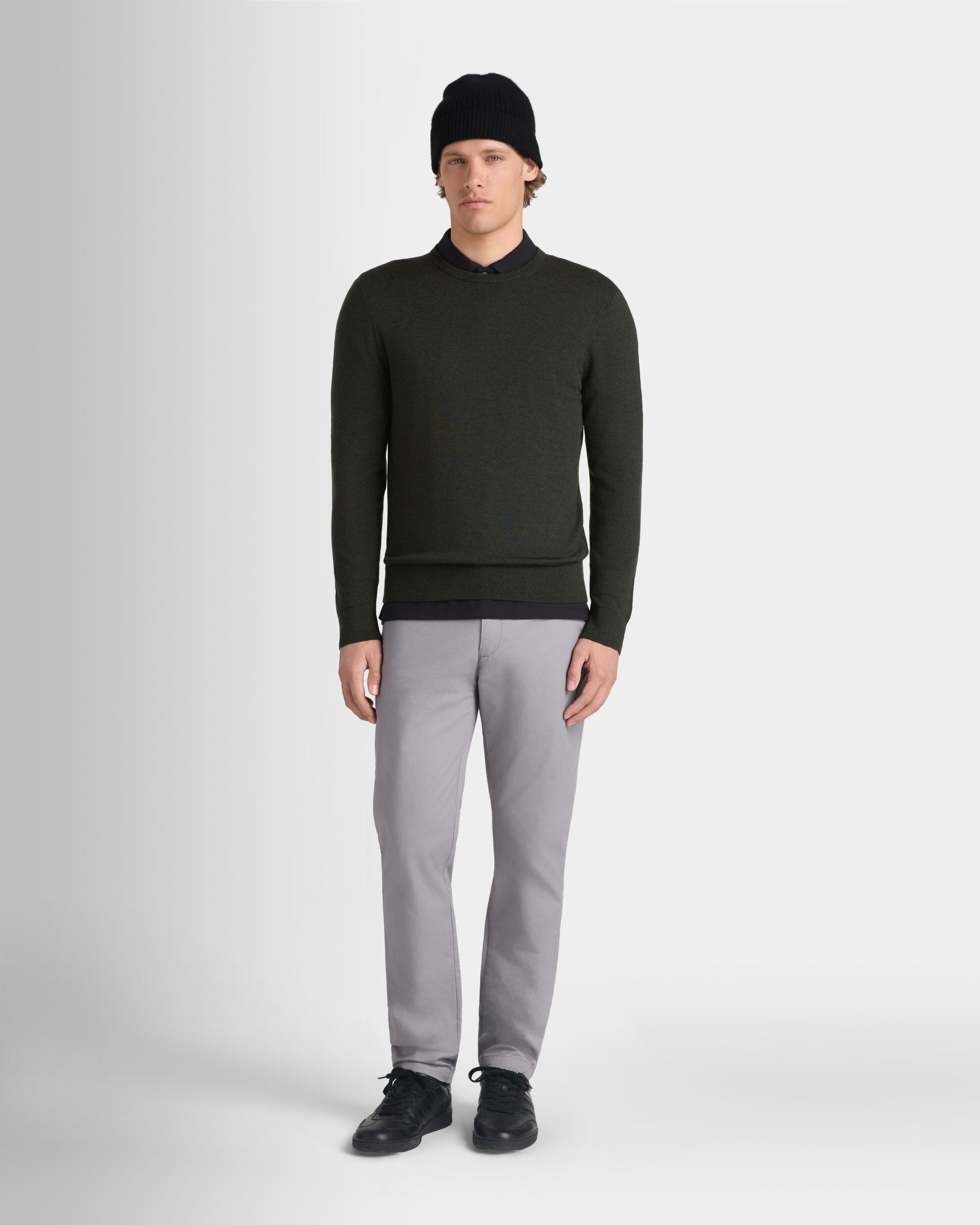 Club Monaco Corp, CA - Long Sleeve Clean Pique Polo - Black