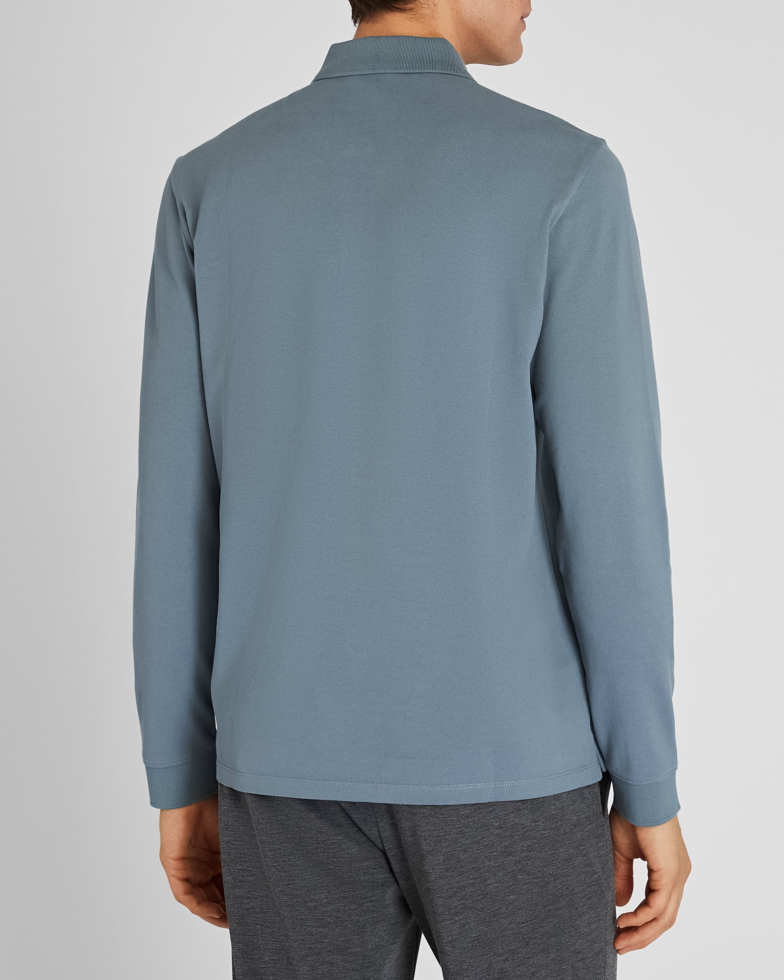 CLUB MONACO - Polo manches longues en piqué épuré - Verre De Mer