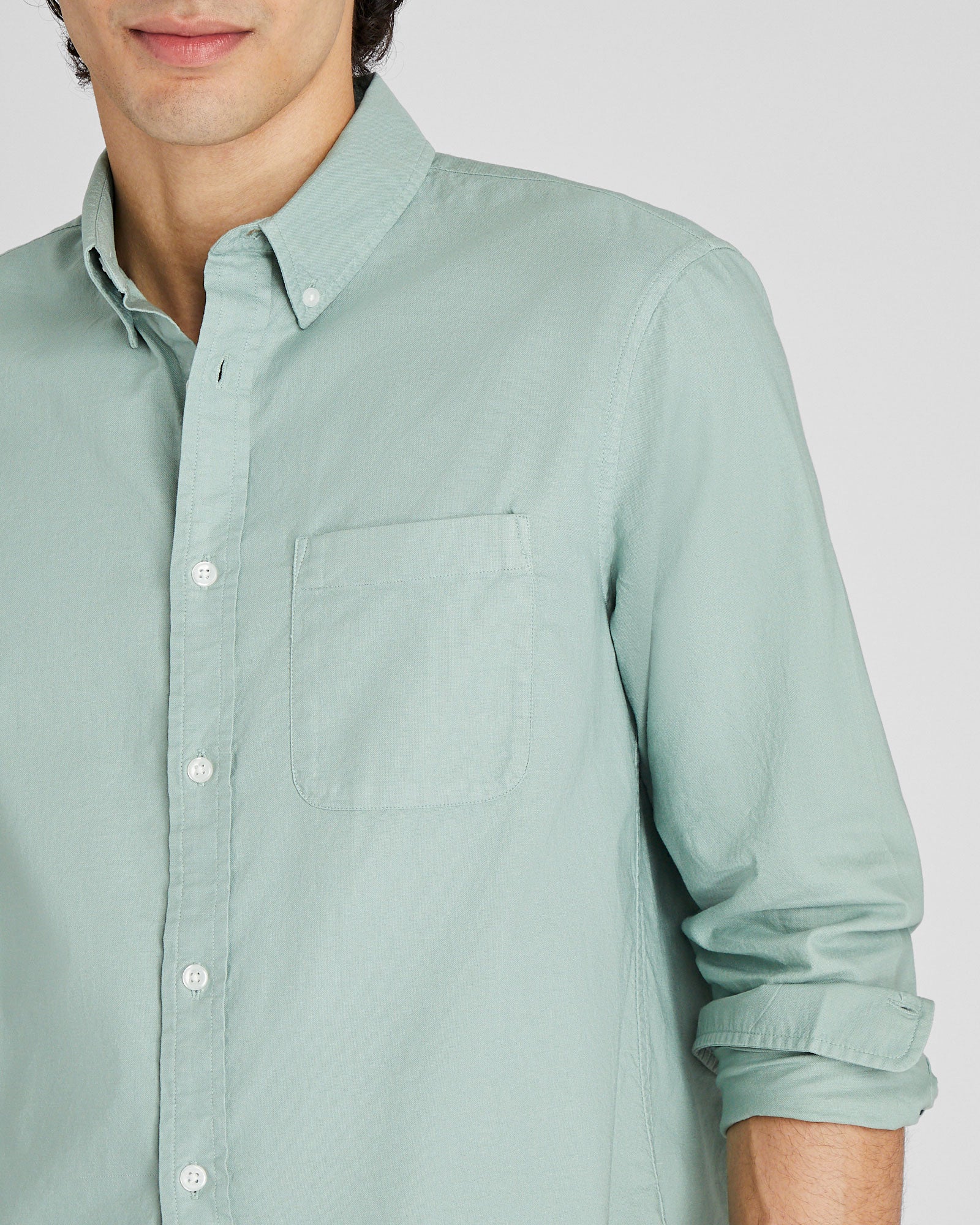 CLUB MONACO - Chemise Oxford légère et ajustée - Brume grise