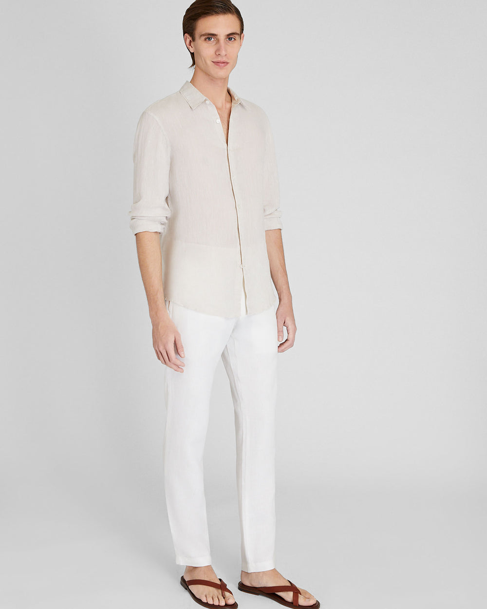 Men's Cream Connor Linen Pant | Club Monaco CA