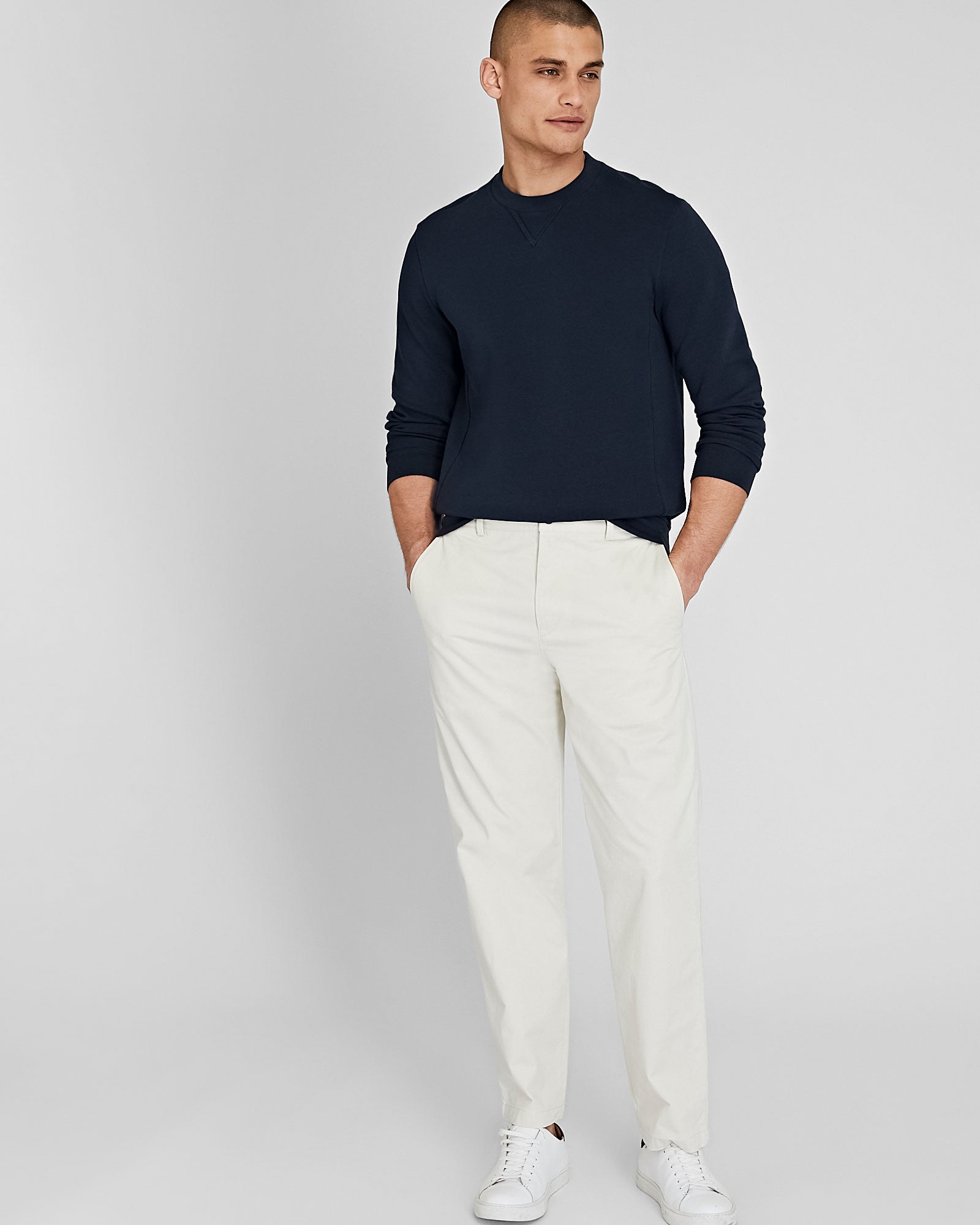 CLUB MONACO - Chino à jambe droite Logan - Pierre Kaki