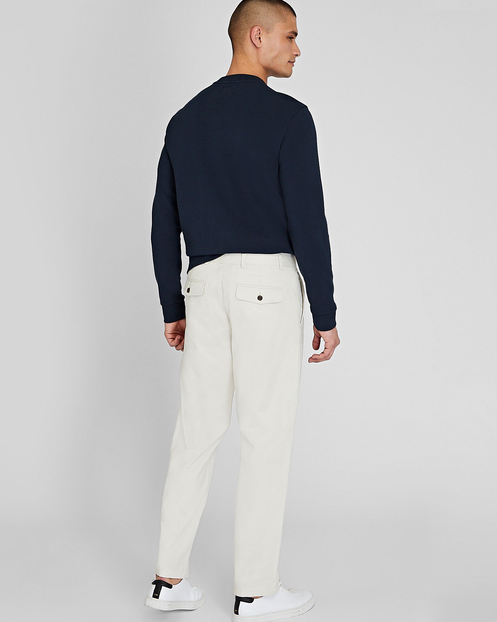 CLUB MONACO - Chino à jambe droite Logan - Pierre Kaki
