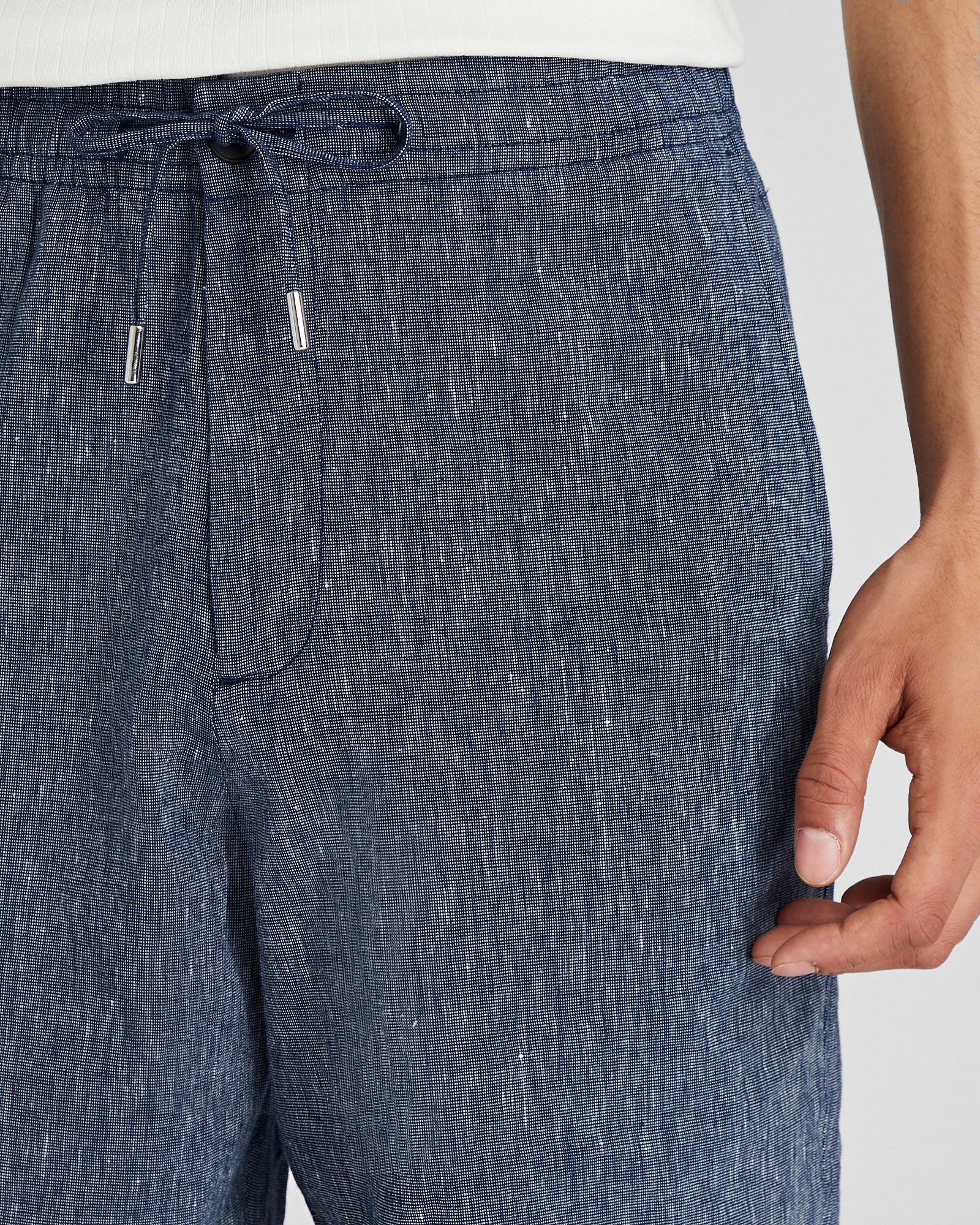 CLUB MONACO - Elasticated Linen Short - Navy