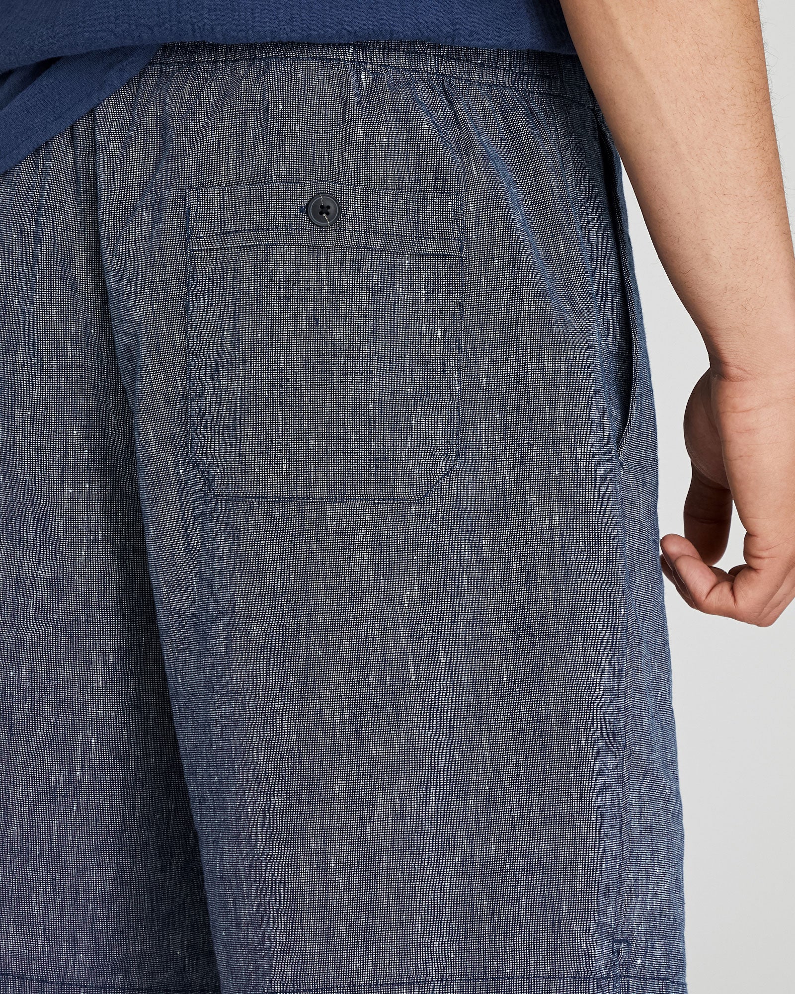 CLUB MONACO - Elasticated Linen Short - Navy