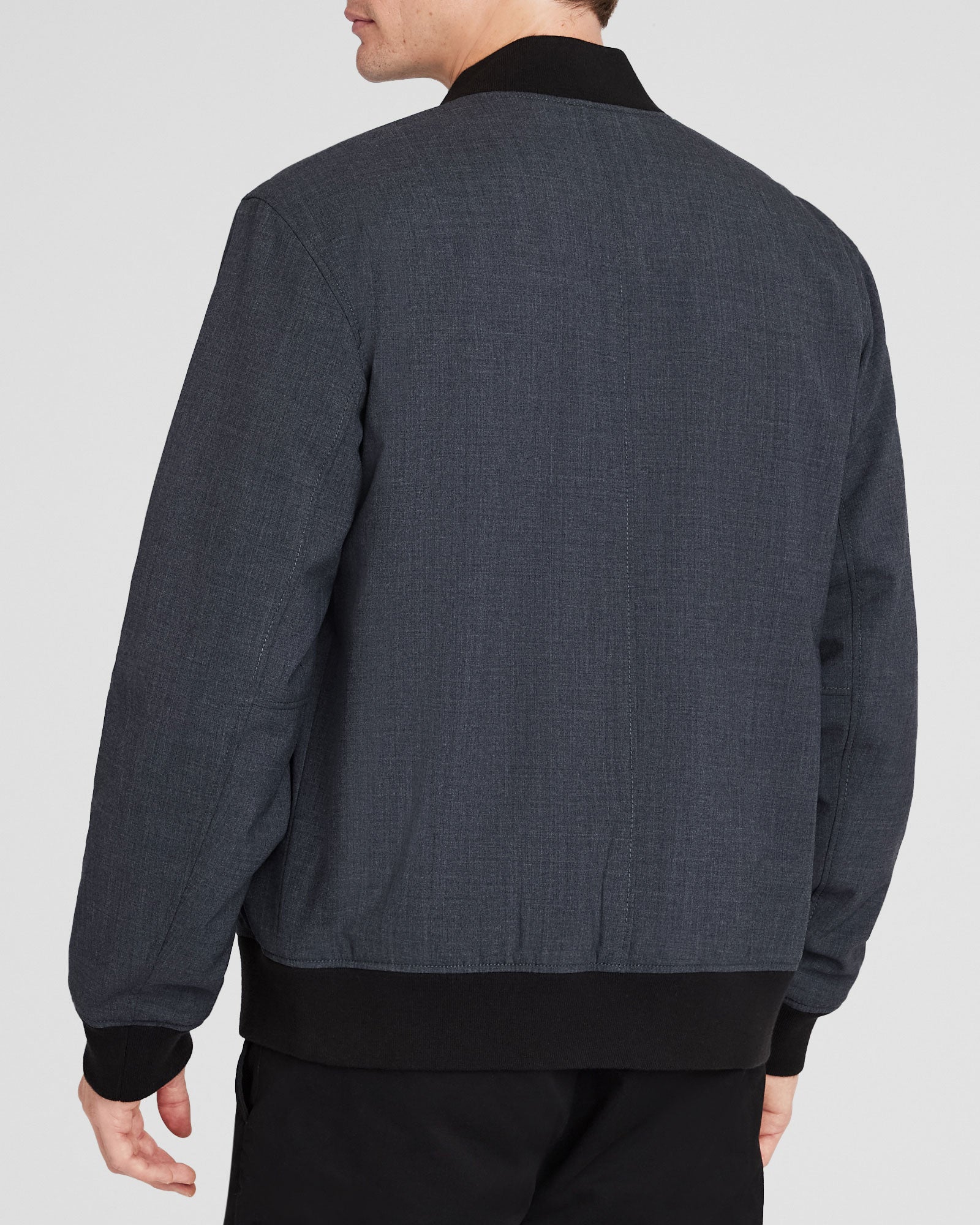 CLUB MONACO - Blouson bomber raffiné en laine légère - Gris Chiné