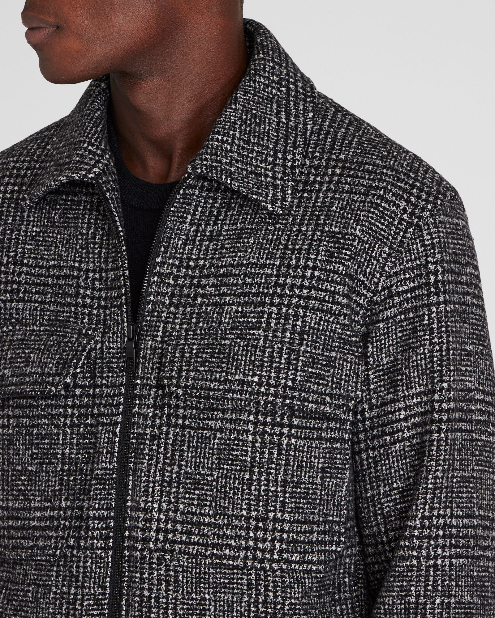 CLUB MONACO - Textured Wool Short Jacket - White-Black
